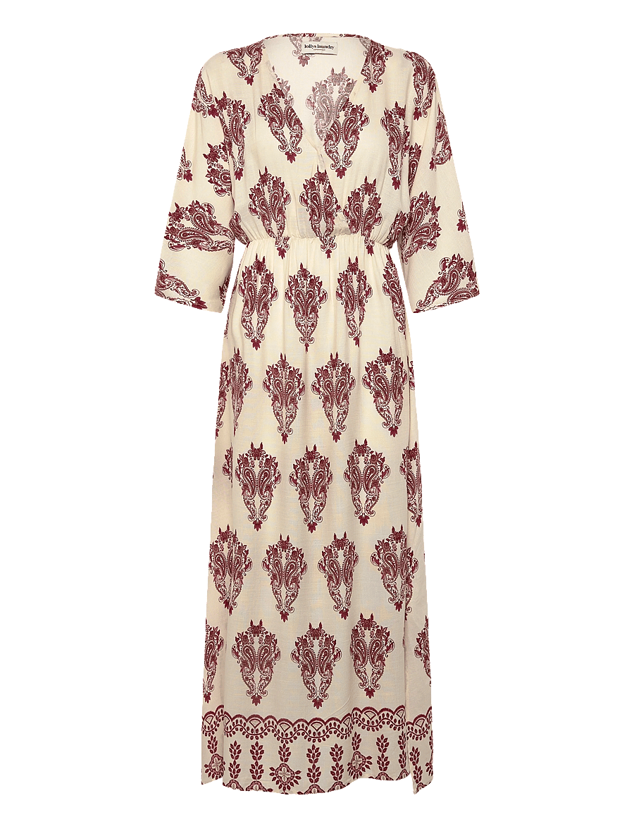 Lollys Laundry - SavannahLL Maxi Dress 3/4 - sommarklänningar - creme - 0