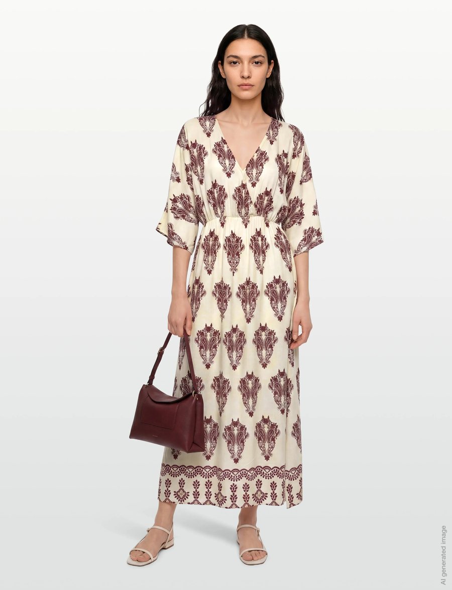 Lollys Laundry - SavannahLL Maxi Dress 3/4 - sommerkleider - creme - 0