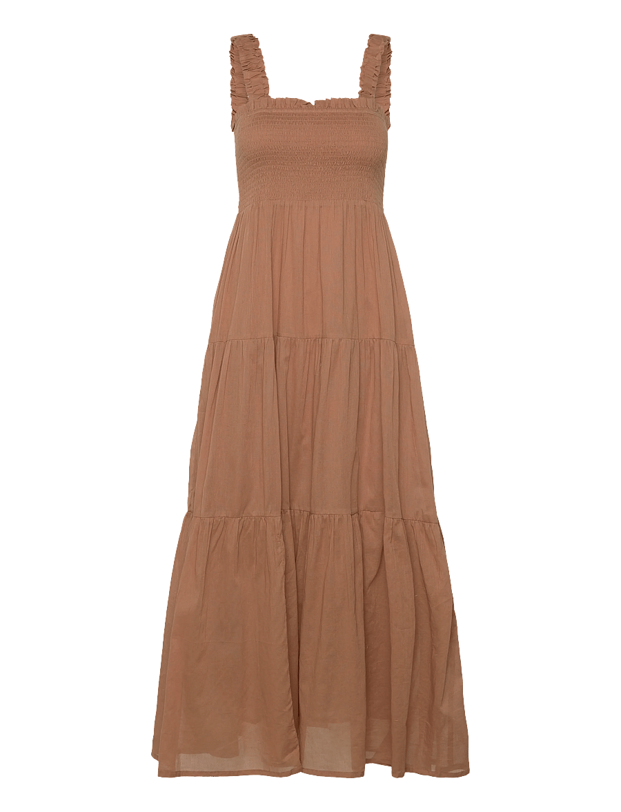 Lollys Laundry - NudaLL Maxi Dress SL - maxi kjoler - camel - 1