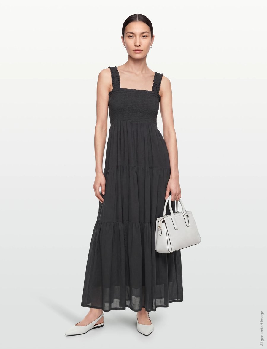 Lollys Laundry - NudaLL Maxi Dress SL - maxi dresses - washed black - 0