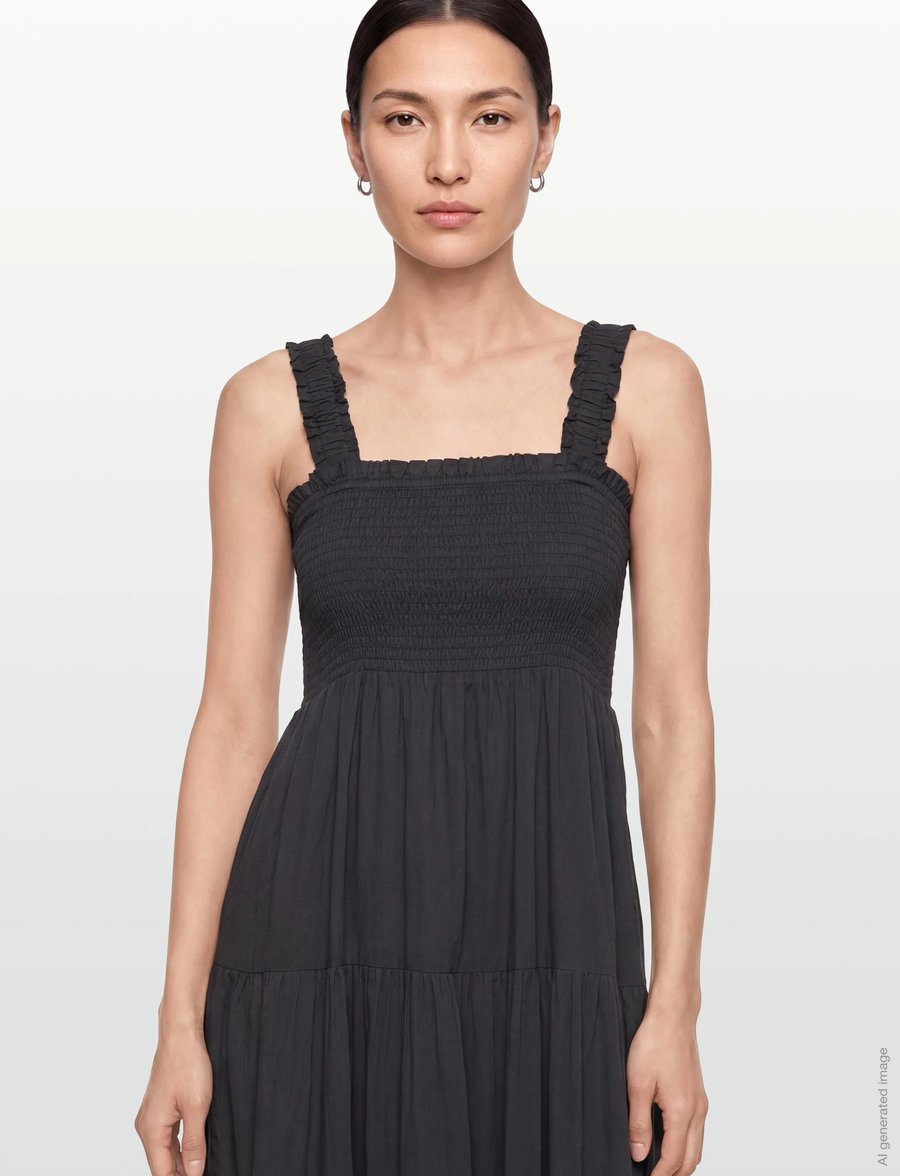 Lollys Laundry - NudaLL Maxi Dress SL - maxi dresses - washed black - 3