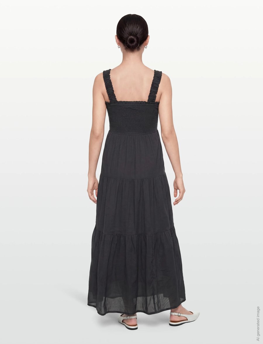 Lollys Laundry - NudaLL Maxi Dress SL - maxi dresses - washed black - 4