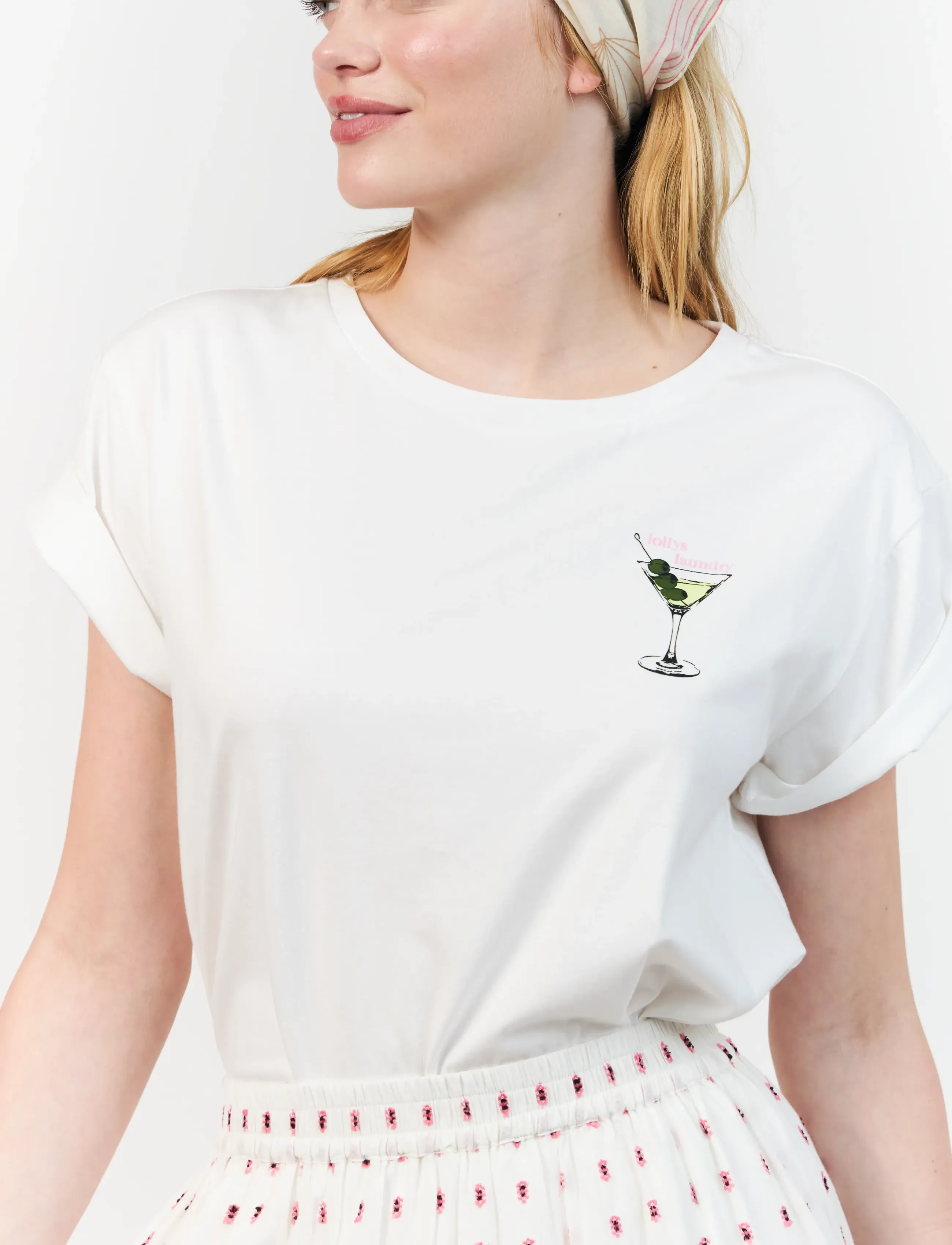 Lollys Laundry Eleanorll Tee Ss, XL, White, T-Shirts & Toppe > Kortærmede, Dame
