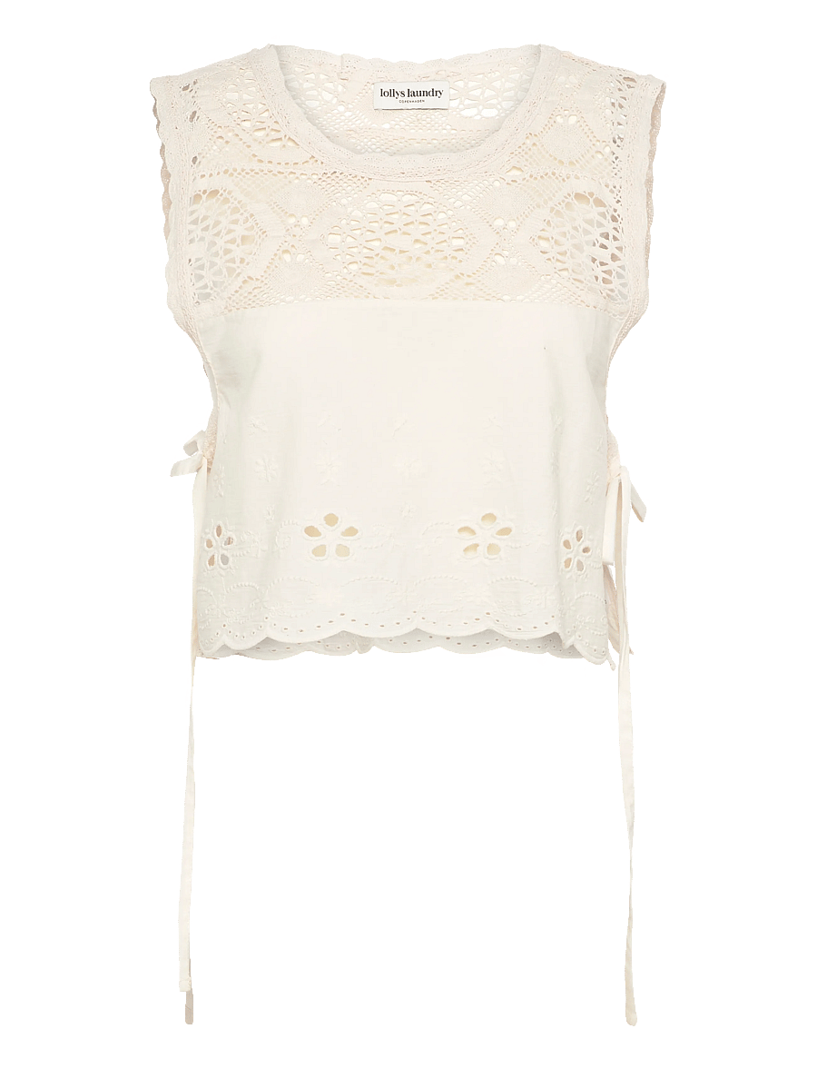 Lollys Laundry - PortobelloLL Top SL - crop tops - white - 0