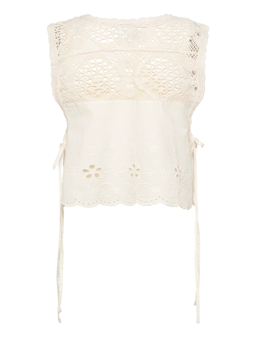Lollys Laundry - PortobelloLL Top SL - crop tops - white - 1