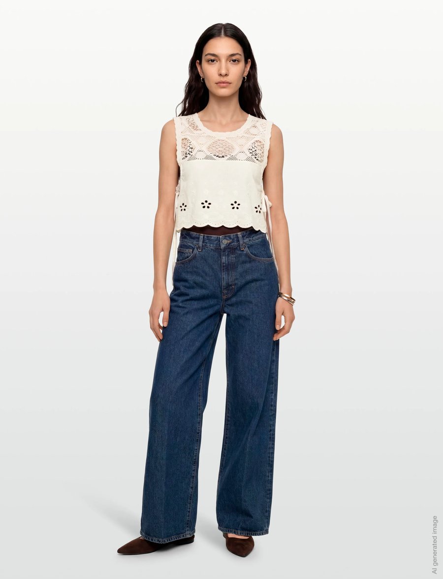 Lollys Laundry - PortobelloLL Top SL - crop tops - white - 0