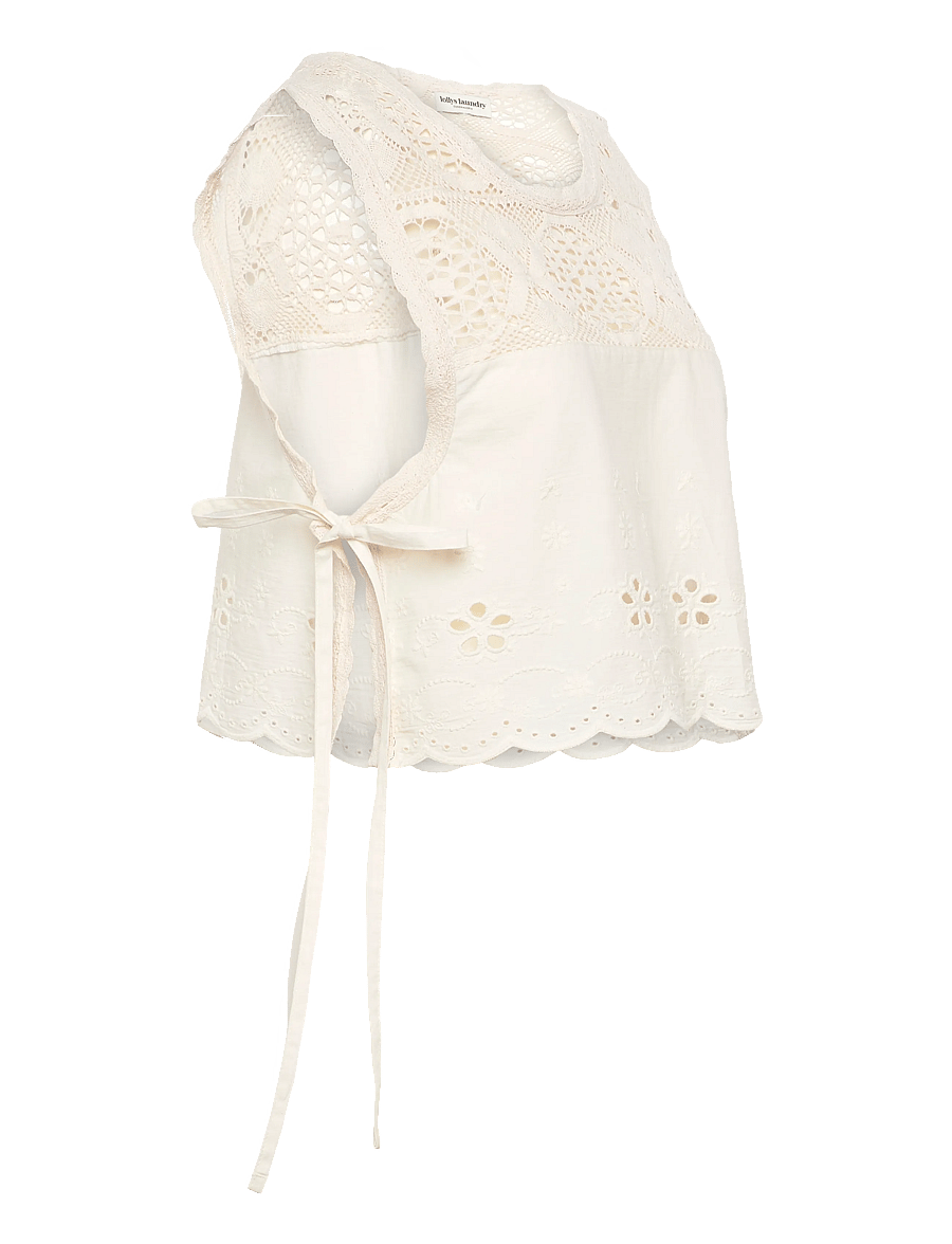 Lollys Laundry - PortobelloLL Top SL - crop tops - white - 2
