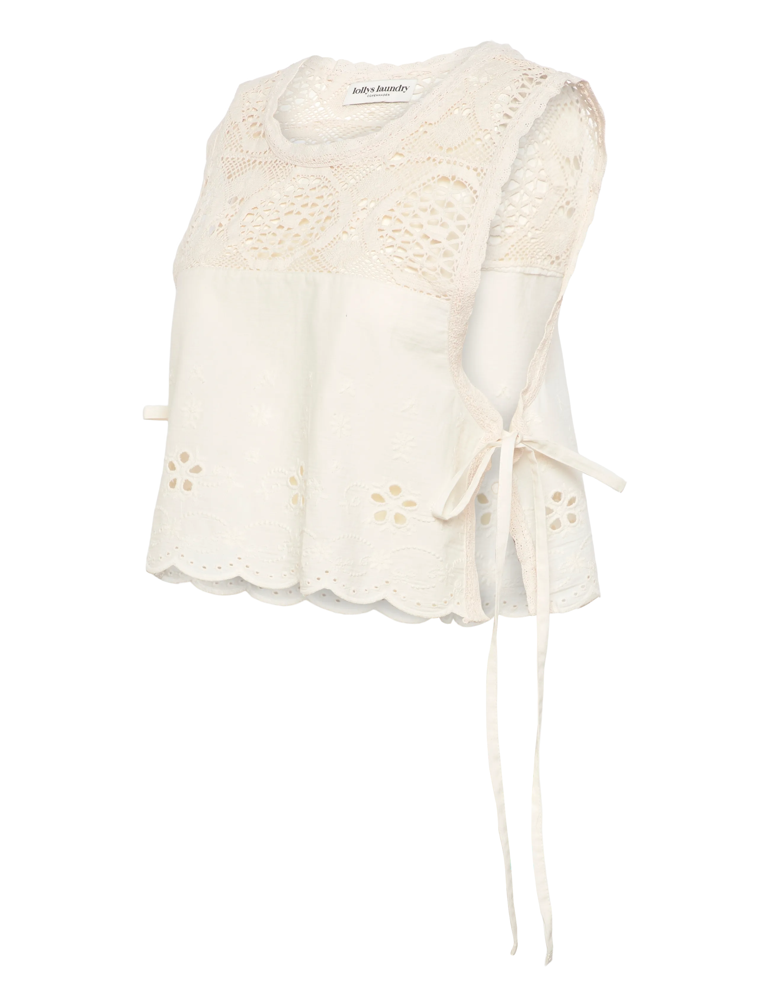 Lollys Laundry - PortobelloLL Top SL - crop tops - white - 3