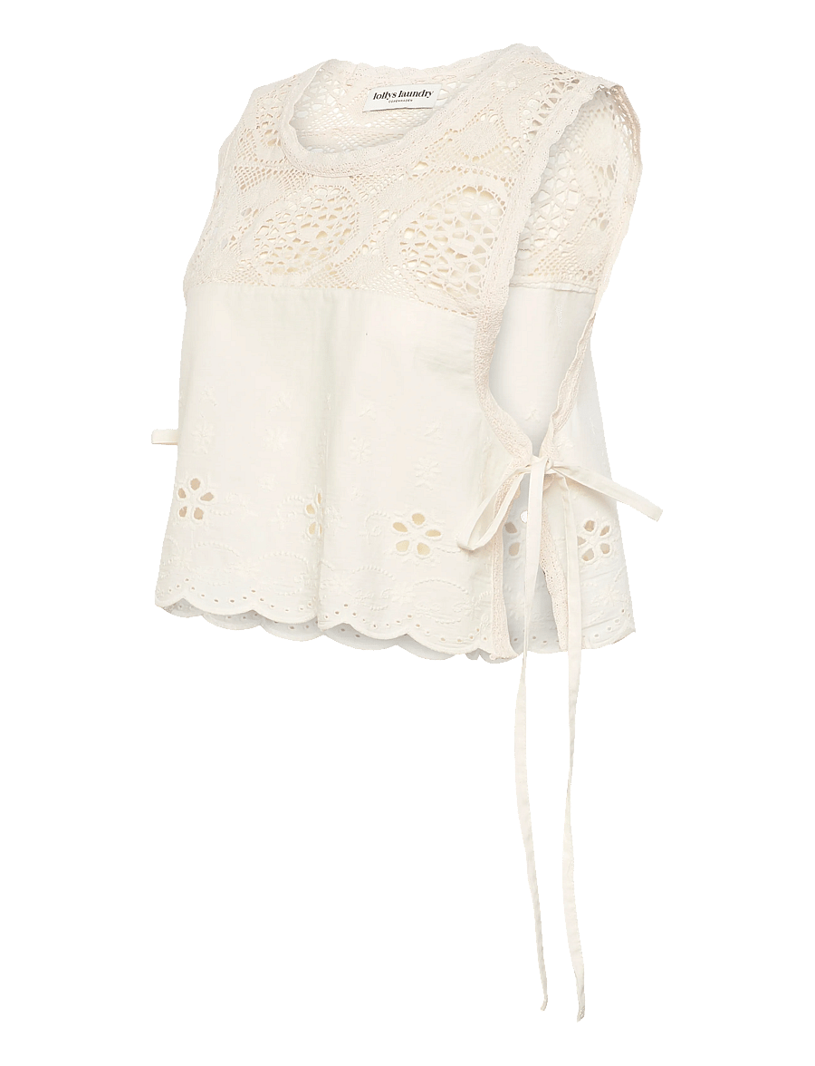 Lollys Laundry - PortobelloLL Top SL - crop tops - white - 3