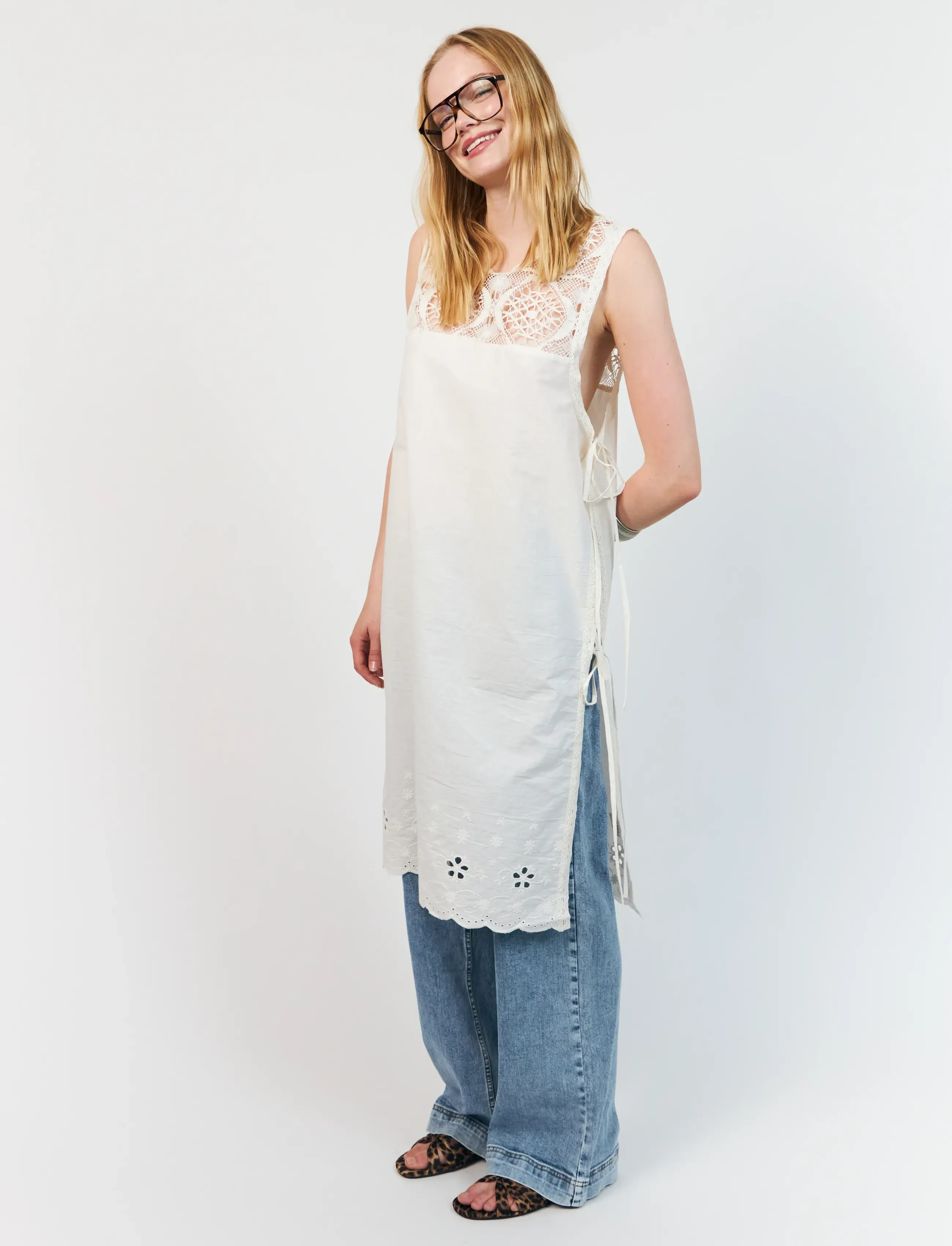 Lollys Laundry Belloll Top Long Sl, XL, Oberteile, Weiß - Tunics, Frauen