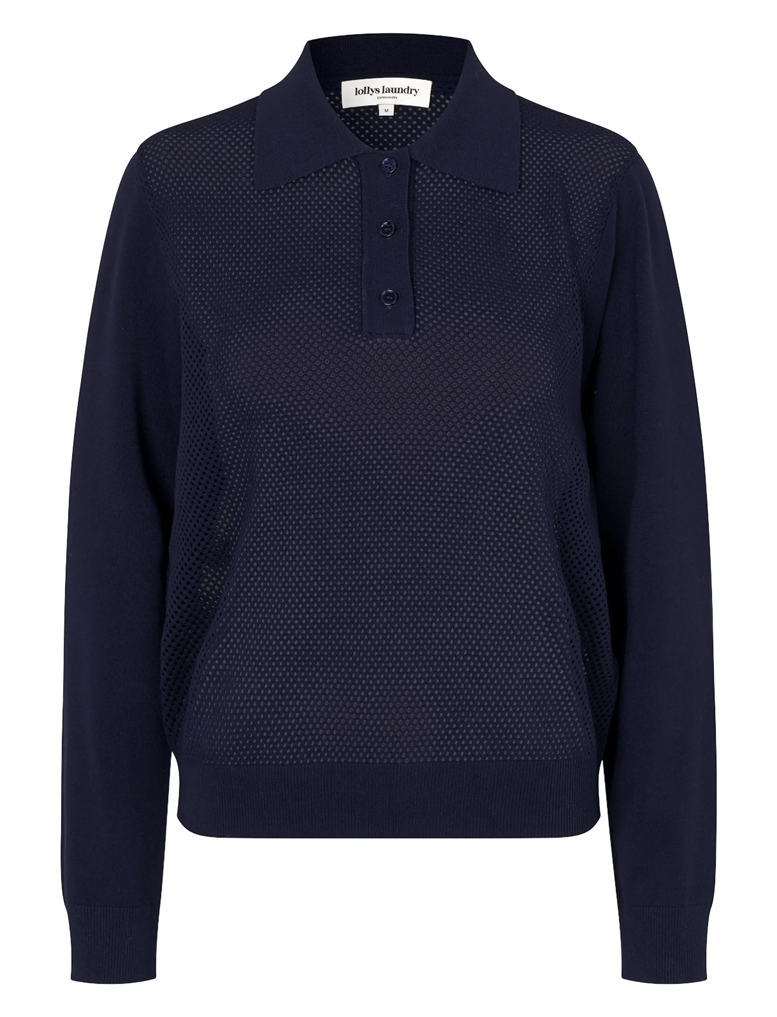 Lollys Laundry OpalLL Polo Knit LS - Knitwear - DARK BLUE / navy