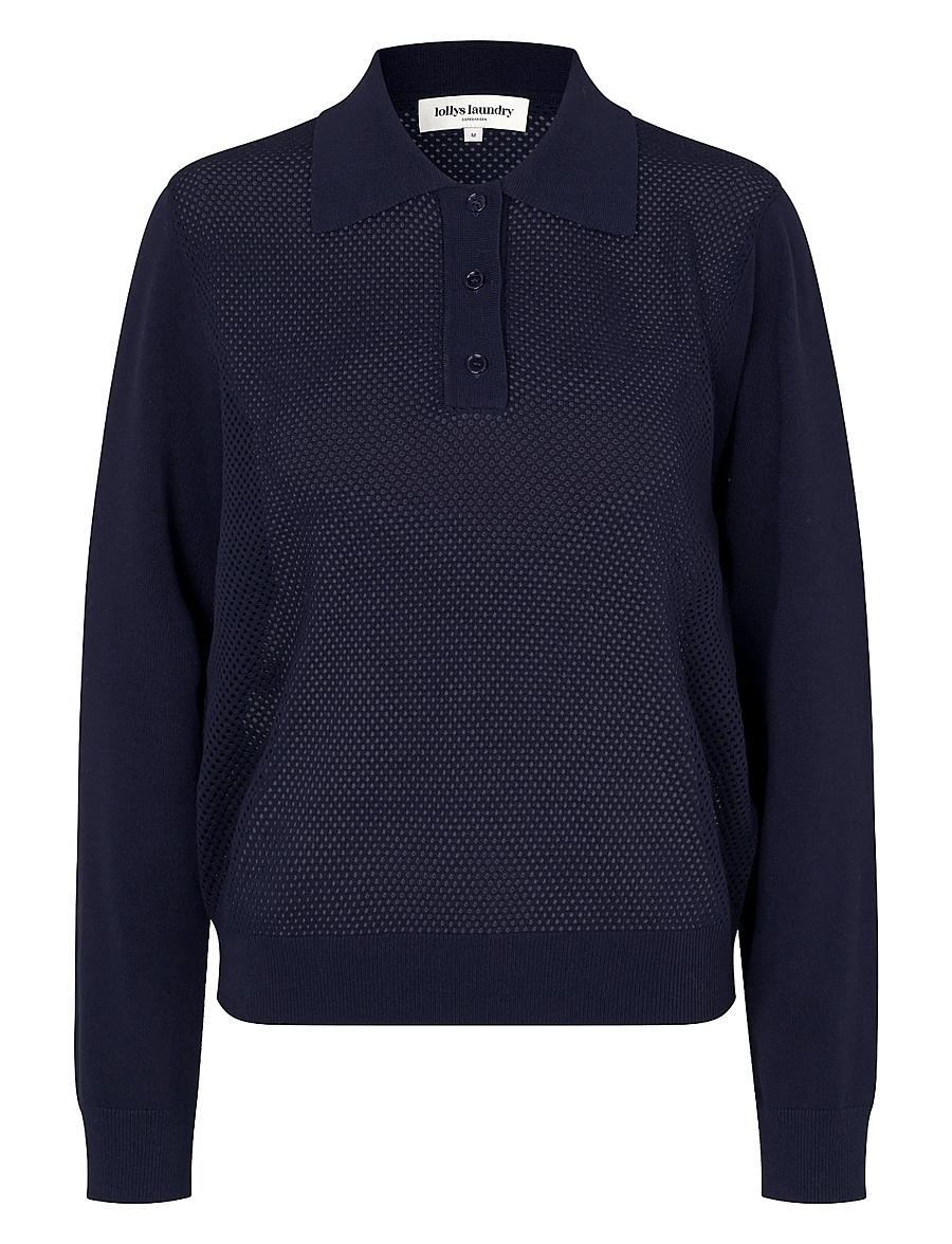 Lollys Laundry - OpalLL Polo Knit LS - dark blue - 1