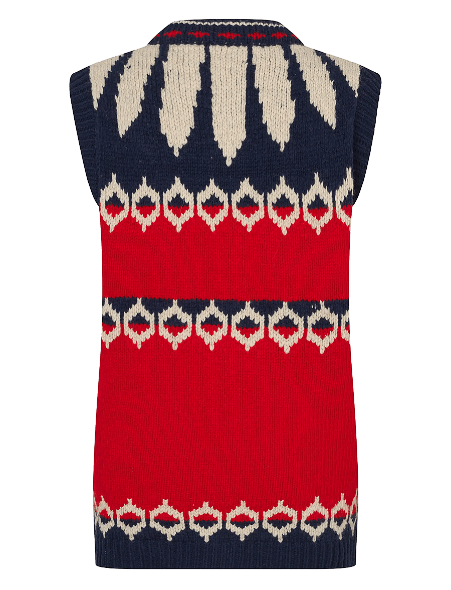 Lollys Laundry - CleoLL Knit Vest SL - stickade västar - red - 2