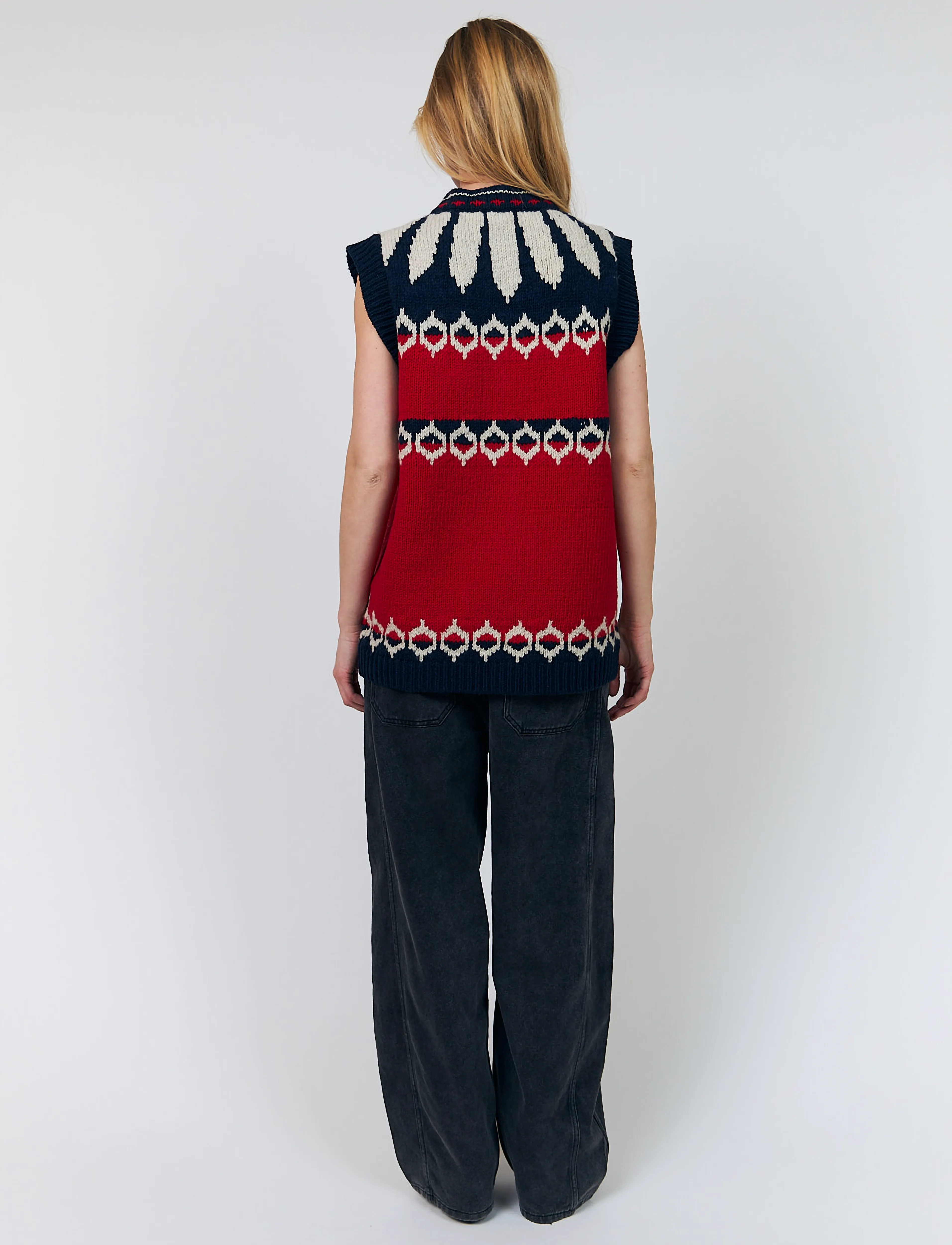 Lollys Laundry - CleoLL Knit Vest SL - stickade västar - red - 3