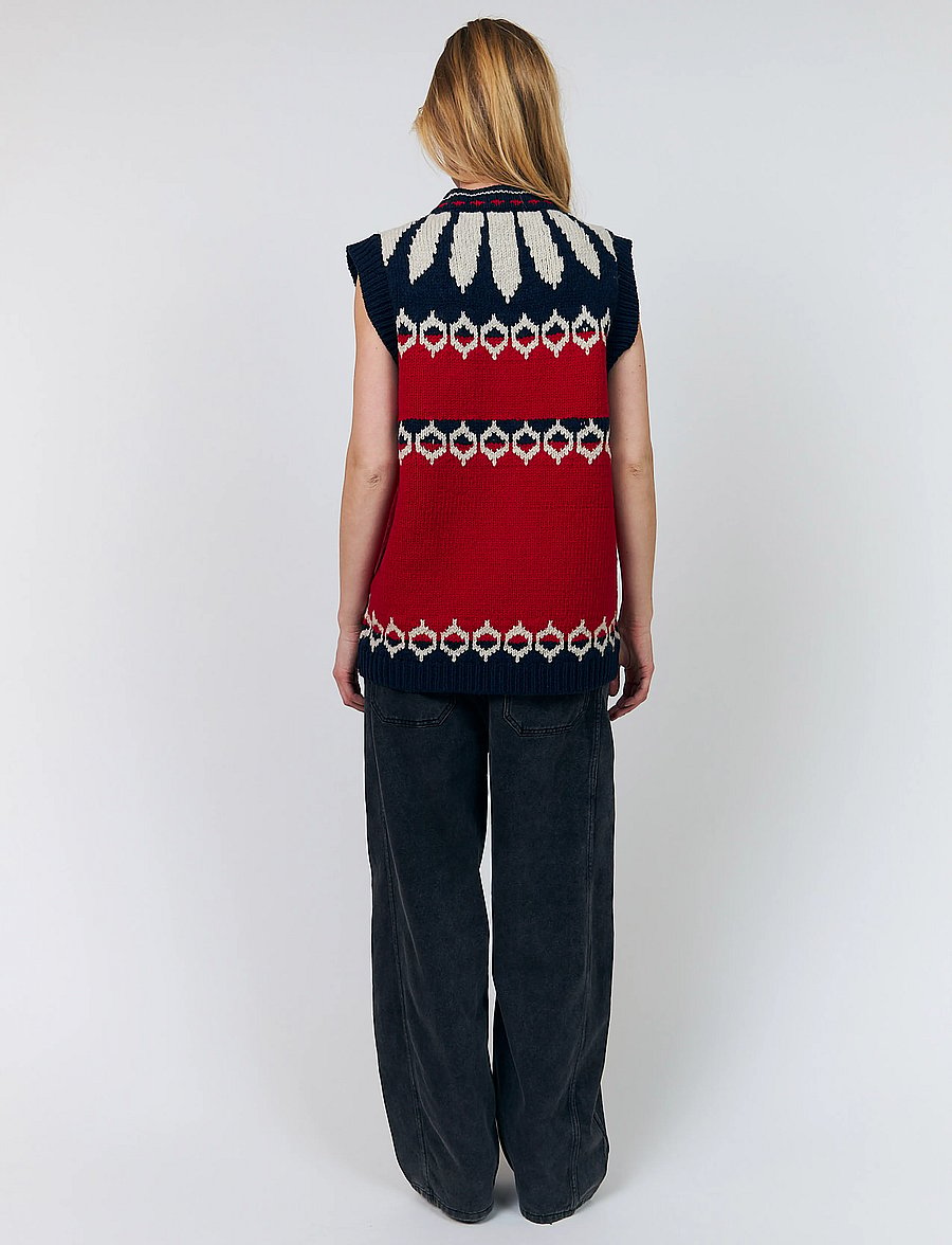 Lollys Laundry - CleoLL Knit Vest SL - stickade västar - red - 3