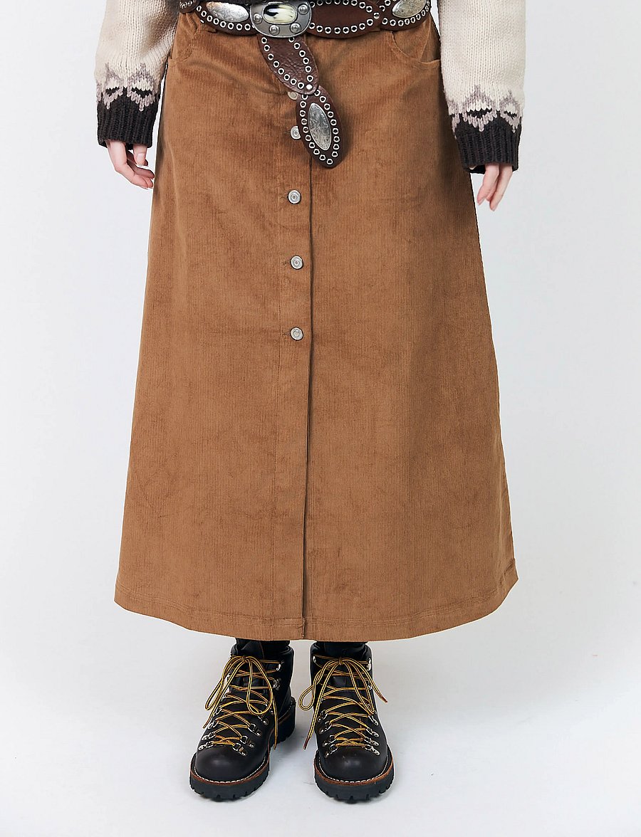 Lollys Laundry - UnaLL Maxi Skirt - maxi nederdele - hazel - 0