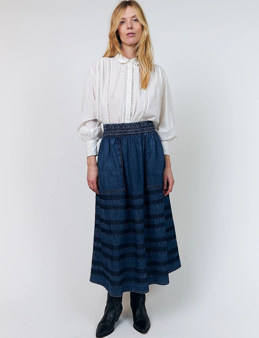 Lollys Laundry - AmondLL Maxi Skirt - jeanskjolar - blue - 0