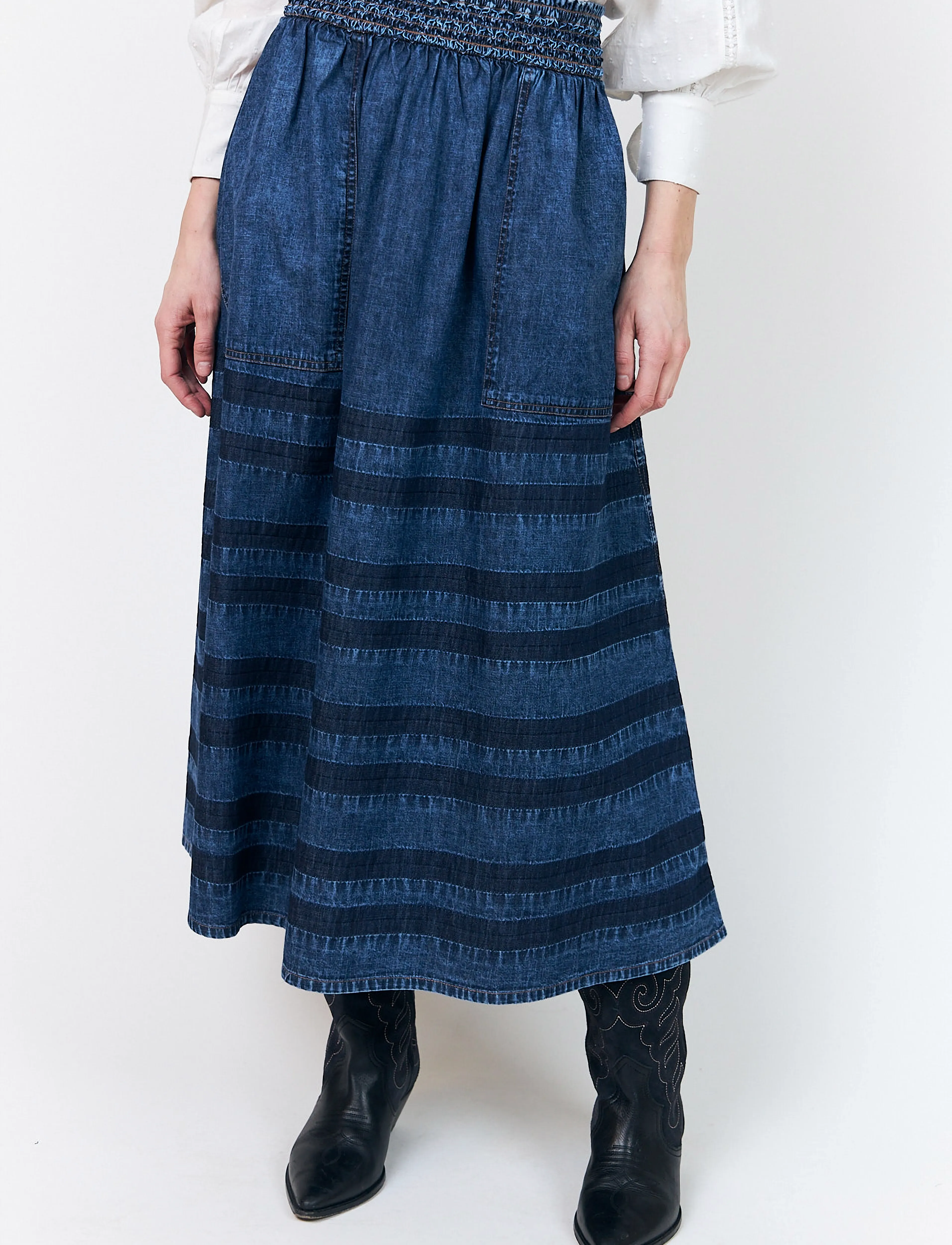 Lollys Laundry - AmondLL Maxi Skirt - jeanskjolar - blue - 4