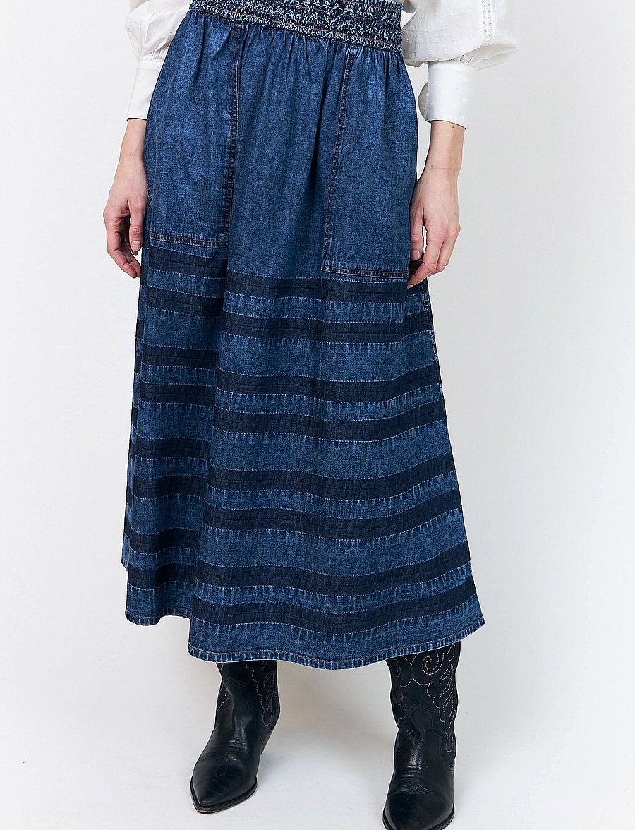 Lollys Laundry - AmondLL Maxi Skirt - jeanskjolar - blue - 4