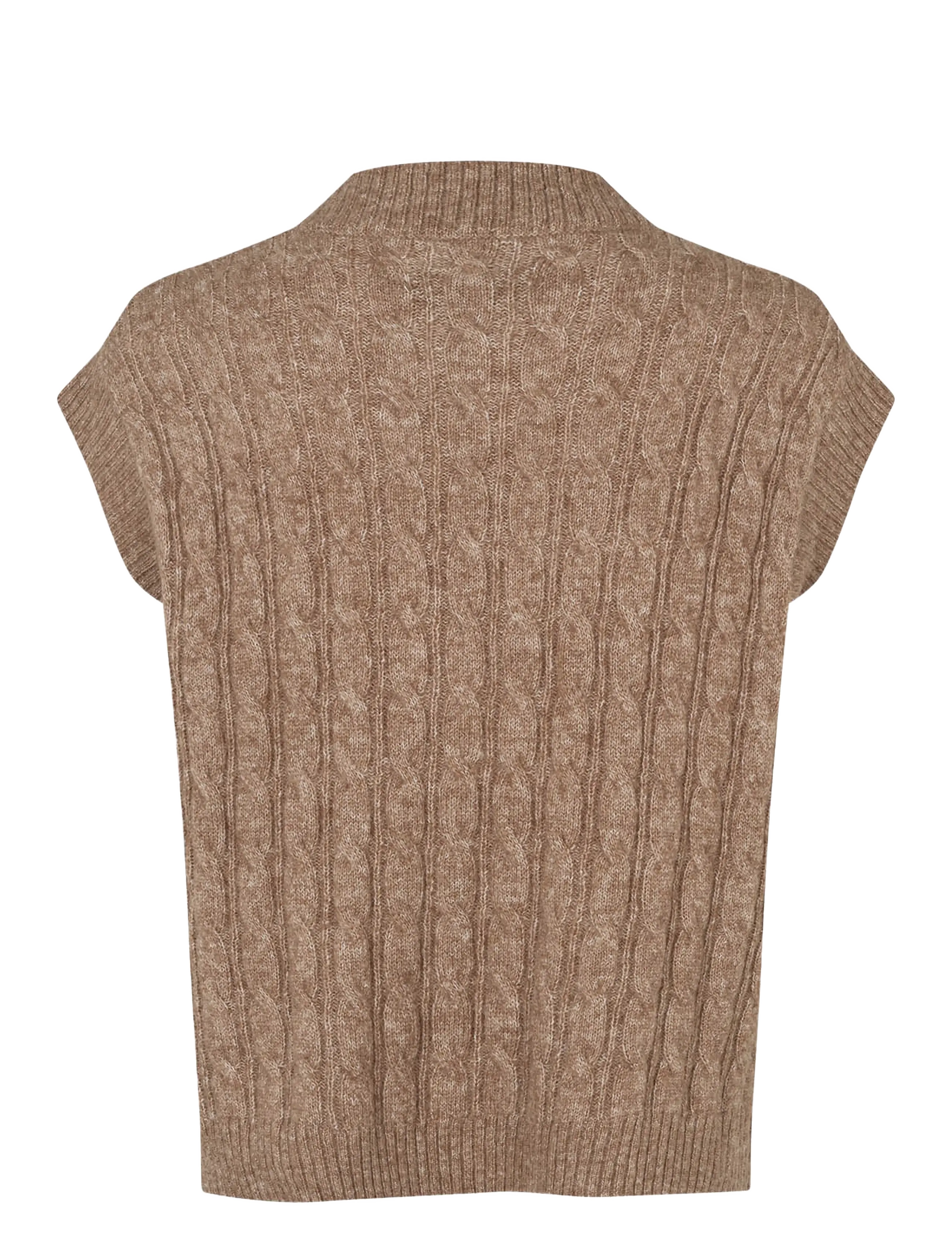 Lollys Laundry - FinnLL Knit Vest SL - stickade västar - camel - 2