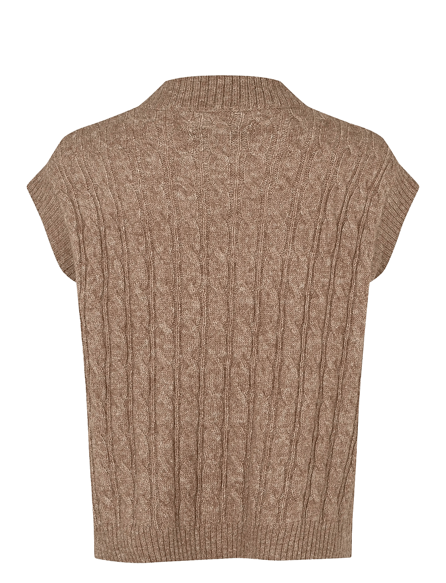 Lollys Laundry - FinnLL Knit Vest SL - kootud vestid - camel - 2