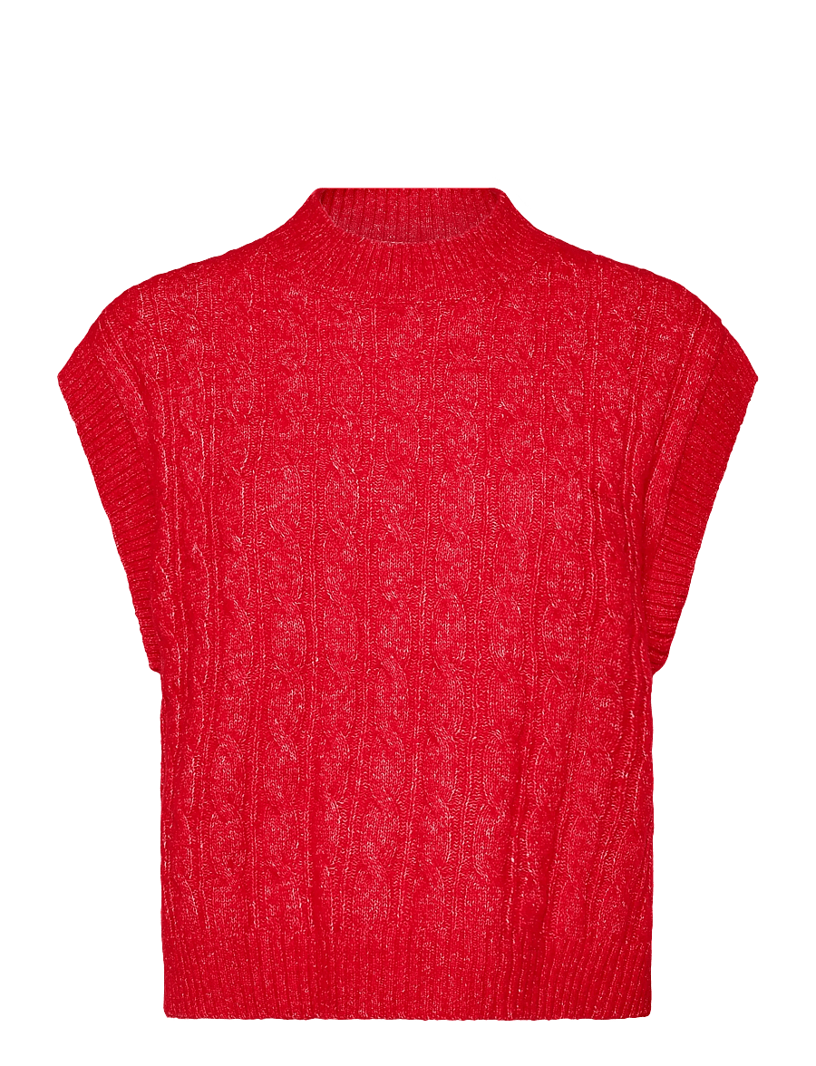 Lollys Laundry - FinnLL Knit Vest SL - stickade västar - red - 1