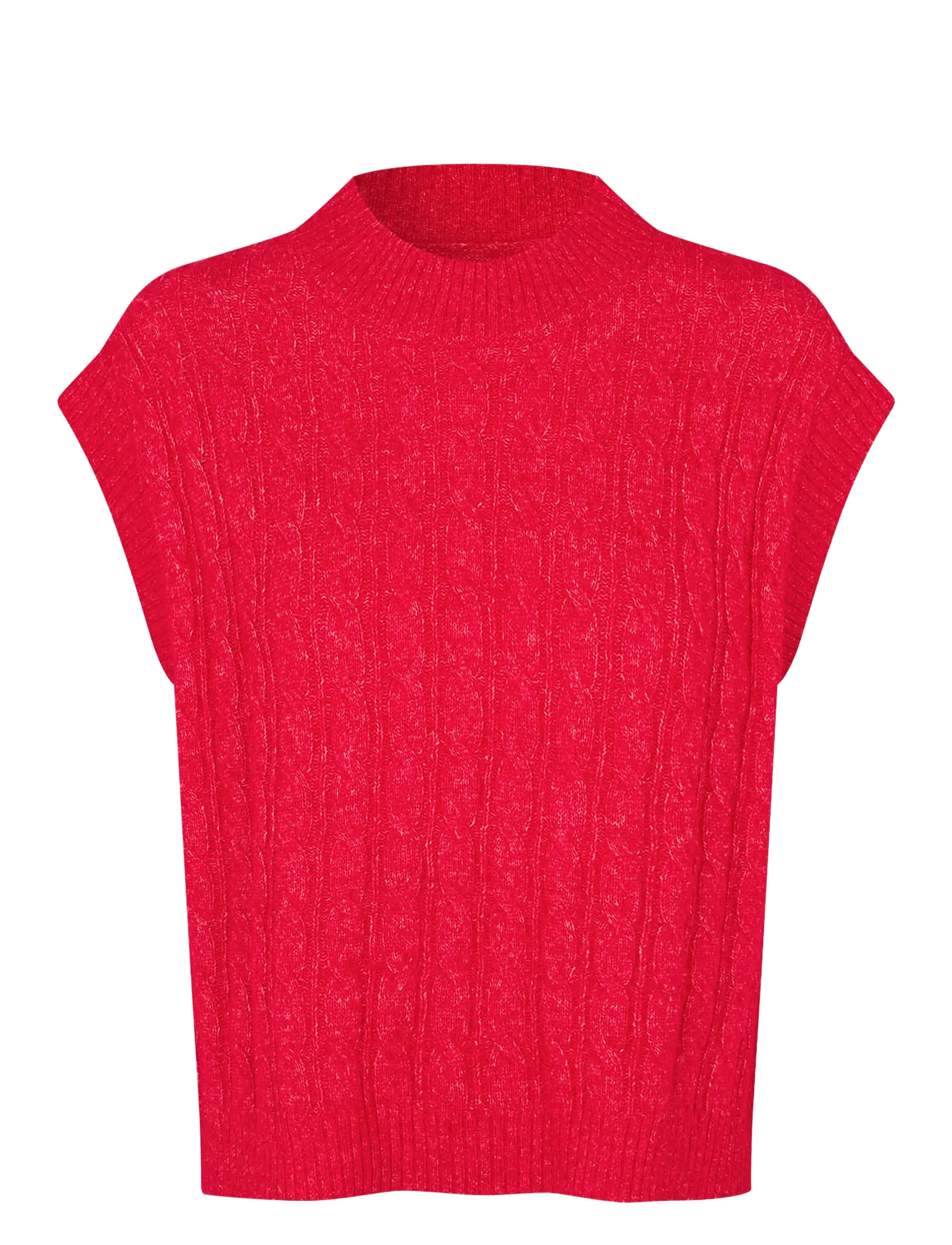 Lollys Laundry FinnLL Knit Vest SL - Knitwear - RED / red