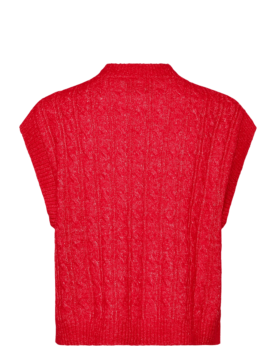 Lollys Laundry - FinnLL Knit Vest SL - stickade västar - red - 2