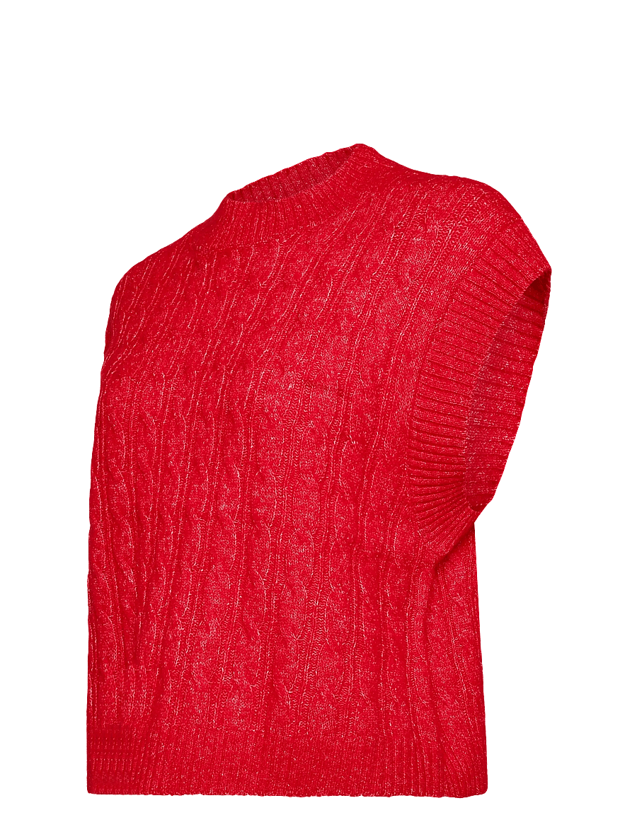 Lollys Laundry - FinnLL Knit Vest SL - stickade västar - red - 3