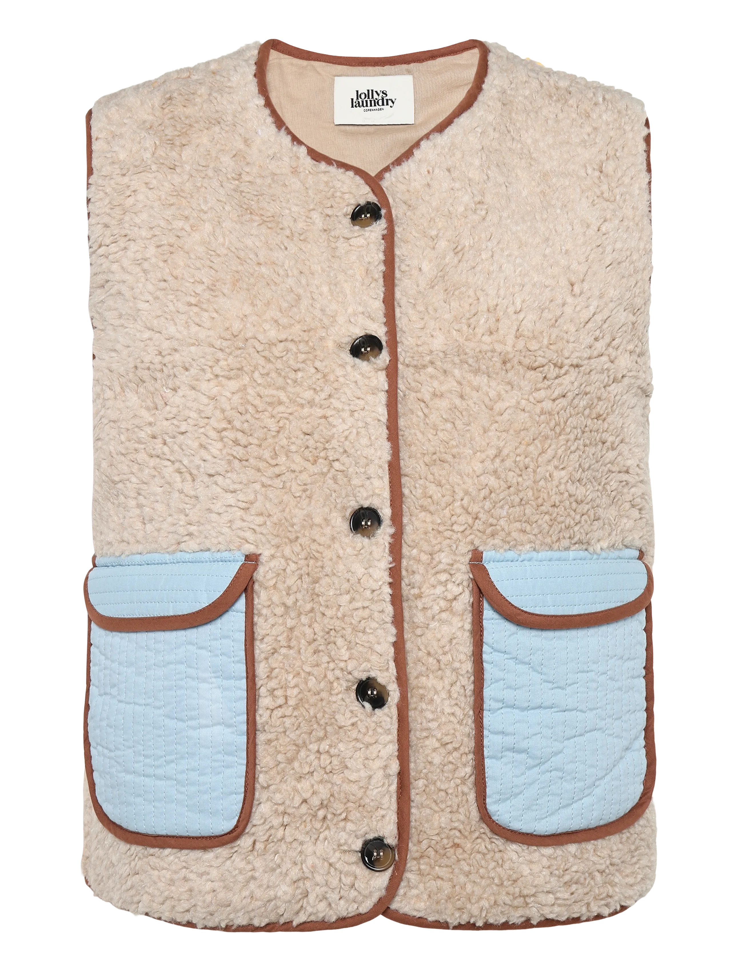 Lollys Laundry JaceLL Vest SL - Fleece & Teddy vests - LIGHT BLUE / cream