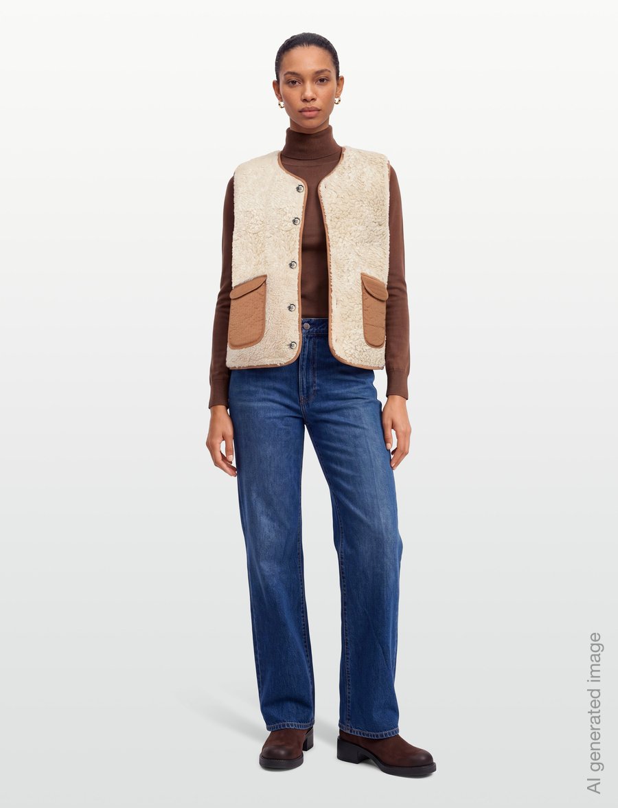 Lollys Laundry - JaceLL Vest SL - fleece- och teddyvästar - rust - 0