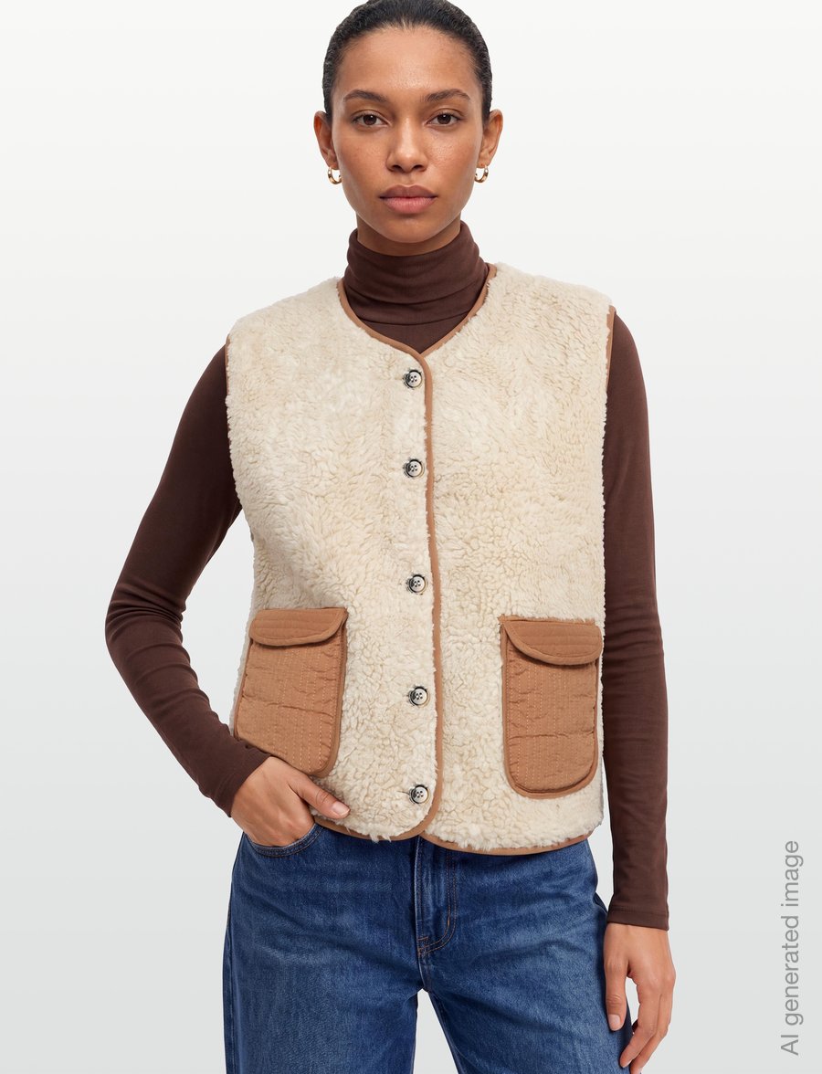 Lollys Laundry - JaceLL Vest SL - fleece- och teddyvästar - rust - 5
