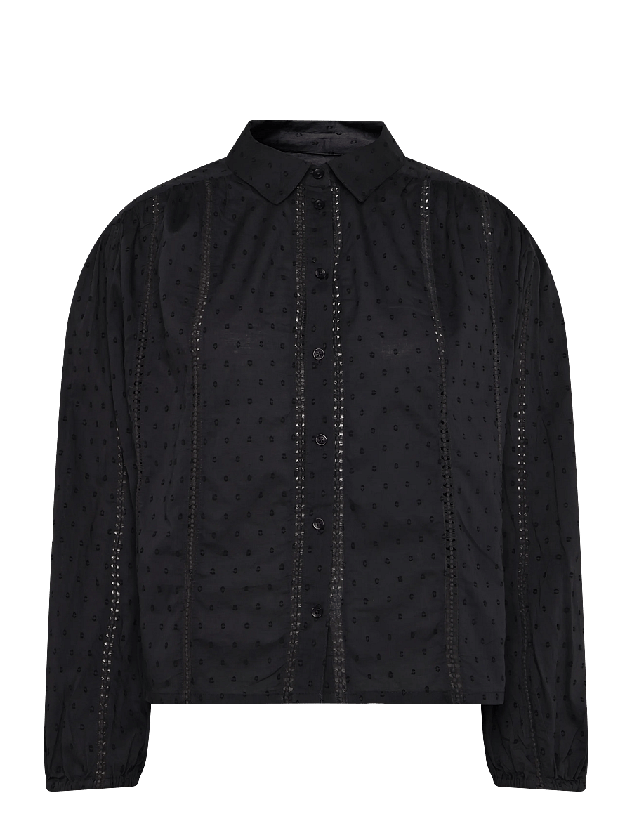 Lollys Laundry - EmLL Shirt LS - långärmade skjortor - washed black - 0