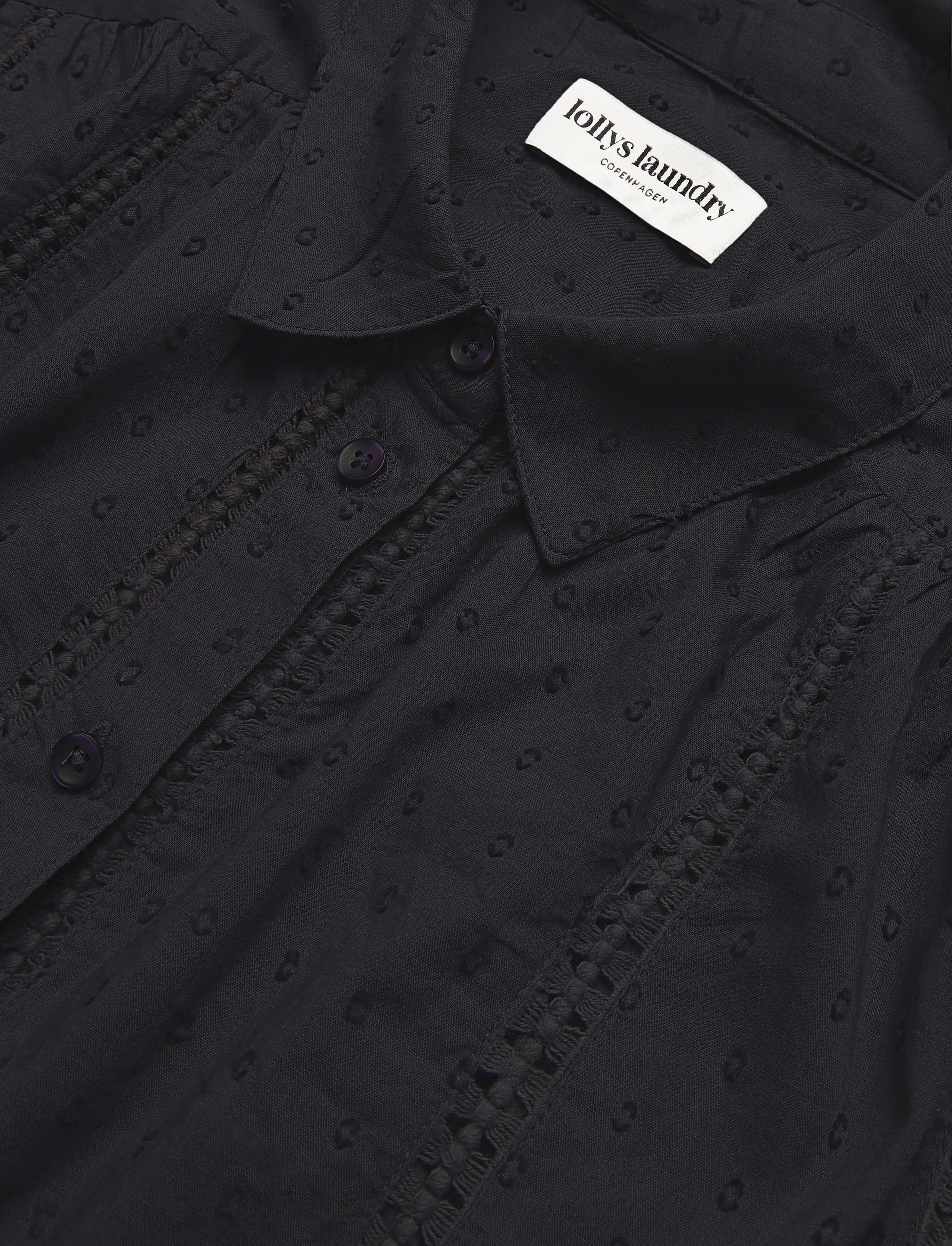 Lollys Laundry - EmLL Shirt LS - långärmade skjortor - washed black - 2