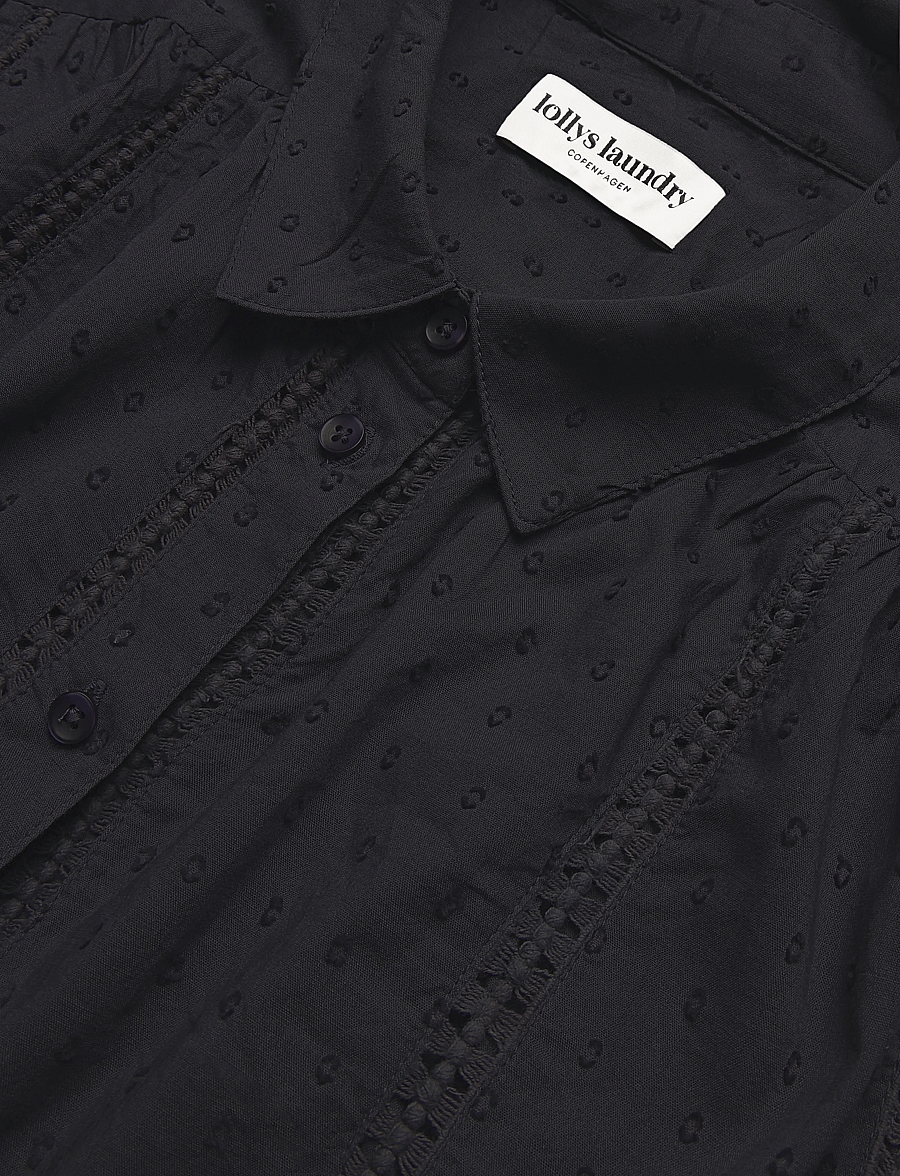 Lollys Laundry - EmLL Shirt LS - långärmade skjortor - washed black - 2
