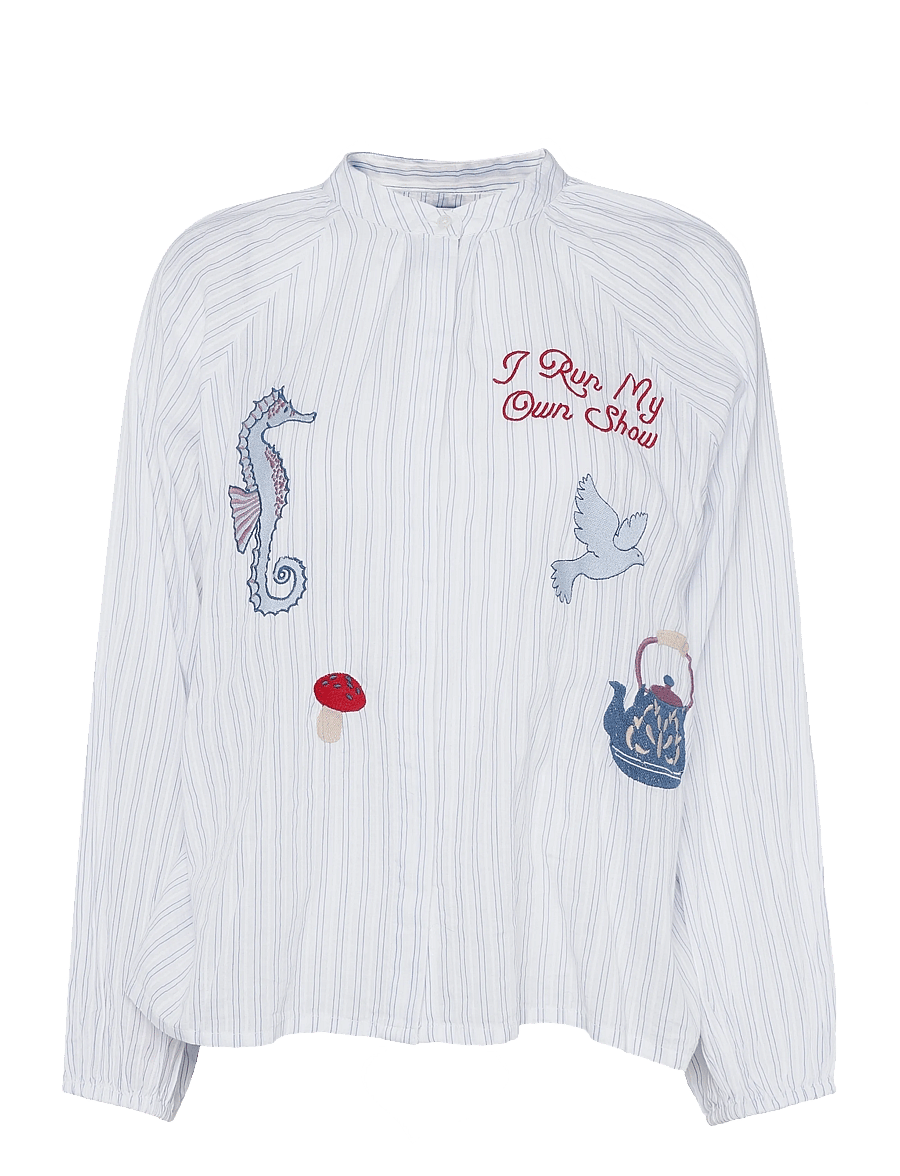 Lollys Laundry - HaileyLL Shirt LS - långärmade skjortor - stripe - 1