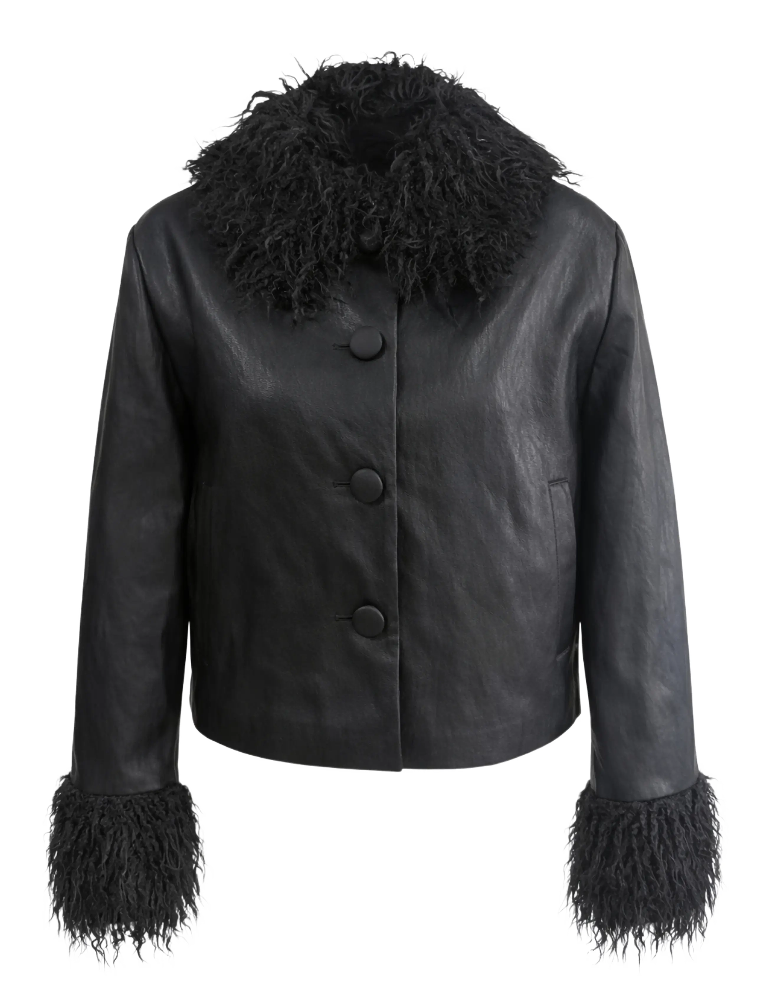 Lollys Laundry - TracyLL Jacket LS - fuskpäls - black - 1