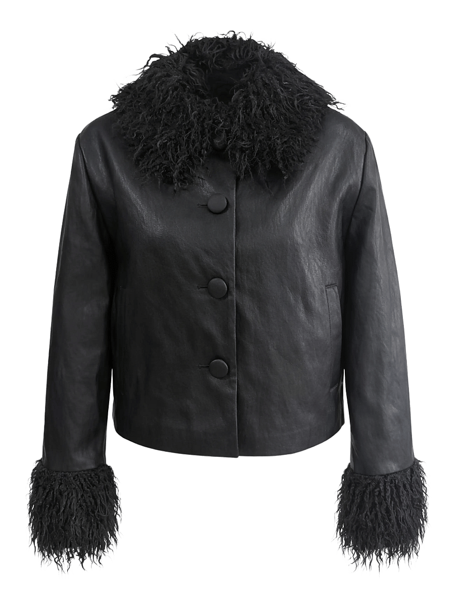 Lollys Laundry - TracyLL Jacket LS - fuskpäls - black - 1