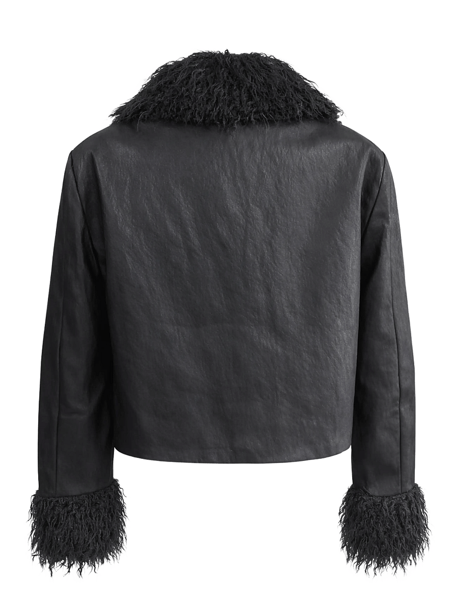 Lollys Laundry - TracyLL Jacket LS - fuskpäls - black - 2