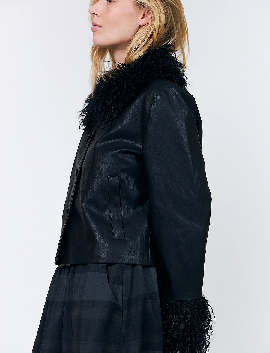 Lollys Laundry - TracyLL Jacket LS - fuskpäls - black - 3