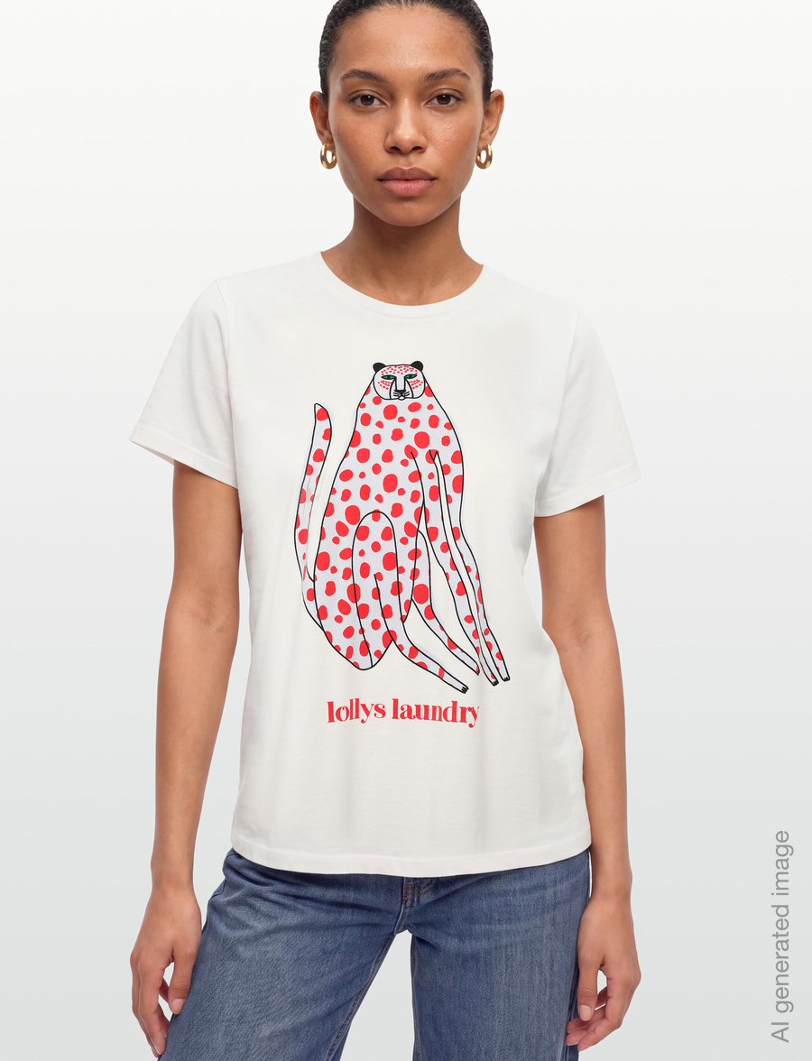 Lollys Laundry - RomaLL Cat T-Shirt - t-särgid - white - 3