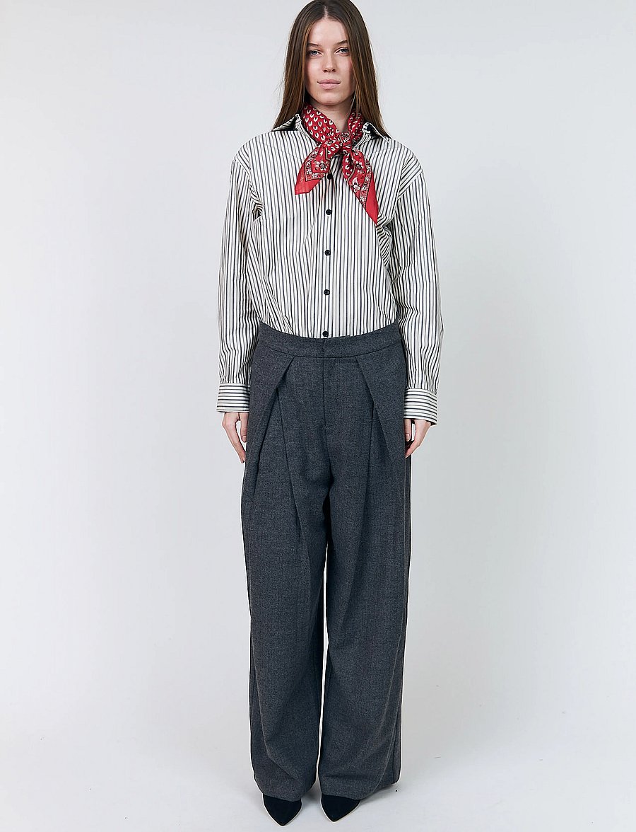 Lollys Laundry - ZolaLL Pants - poolpikad püksid - dark grey melange - 0