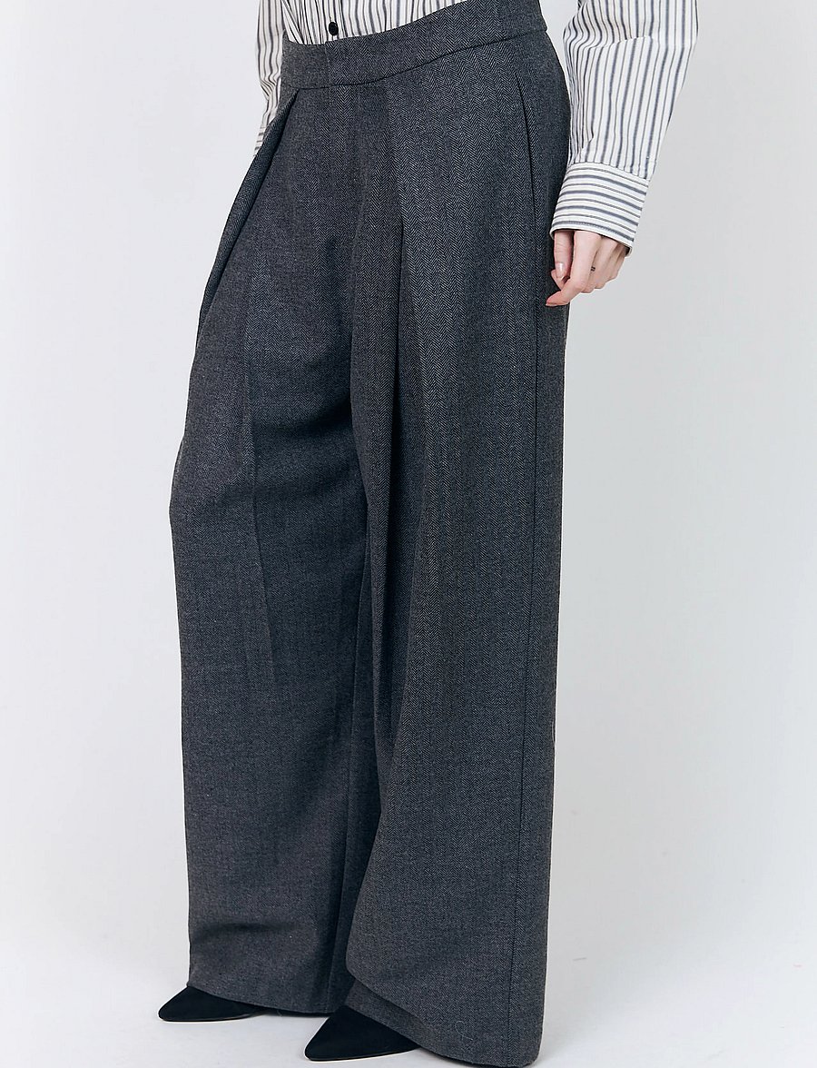 Lollys Laundry - ZolaLL Pants - poolpikad püksid - dark grey melange - 3
