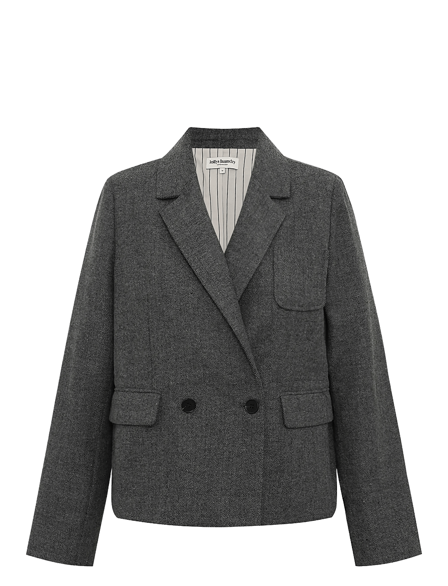 Lollys Laundry - AntonellaLL Short Blazer - korta kavajer - dark grey melange - 1