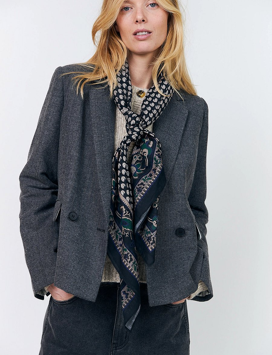 Lollys Laundry - AntonellaLL Short Blazer - korta kavajer - dark grey melange - 0