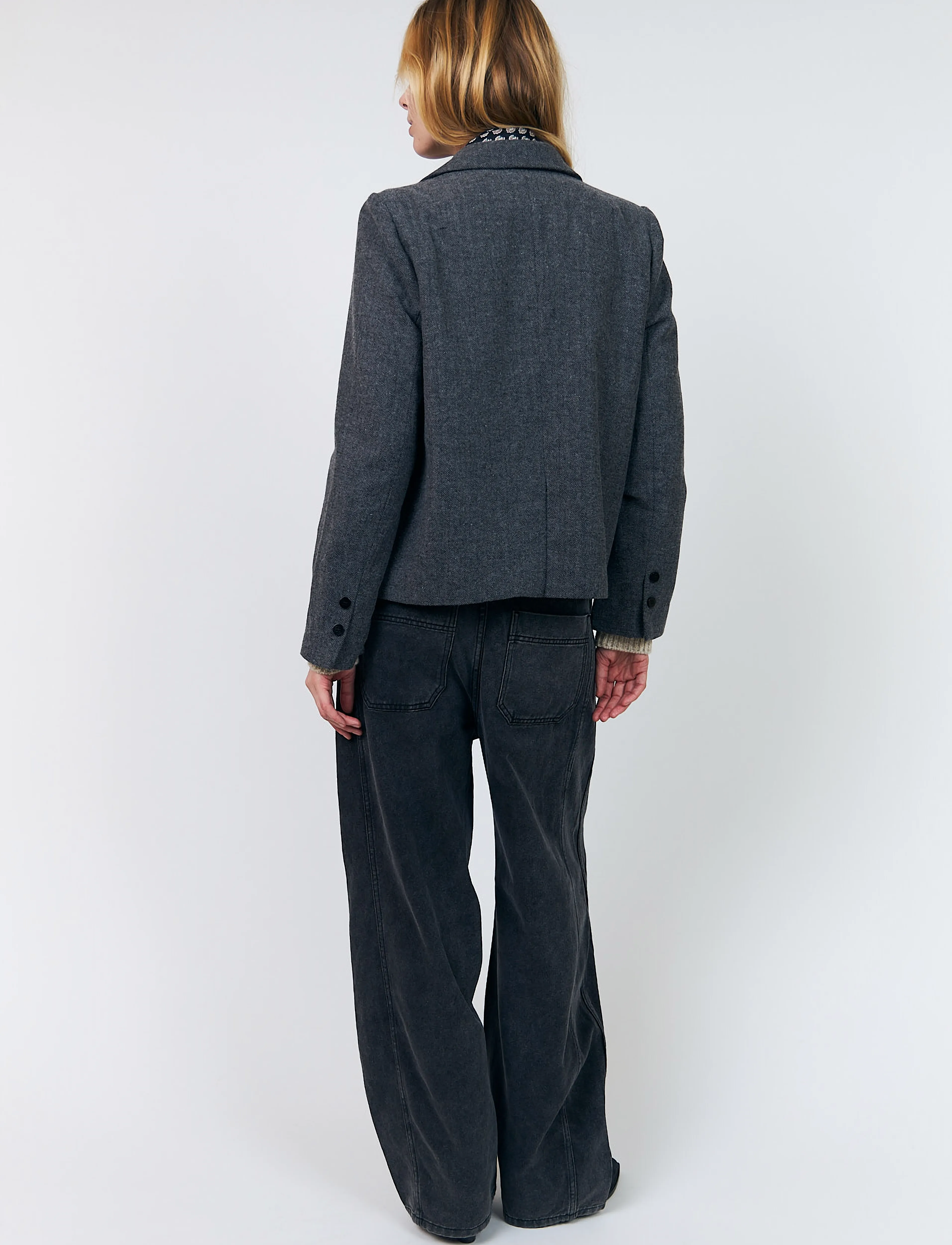 Lollys Laundry - AntonellaLL Short Blazer - korta kavajer - dark grey melange - 3
