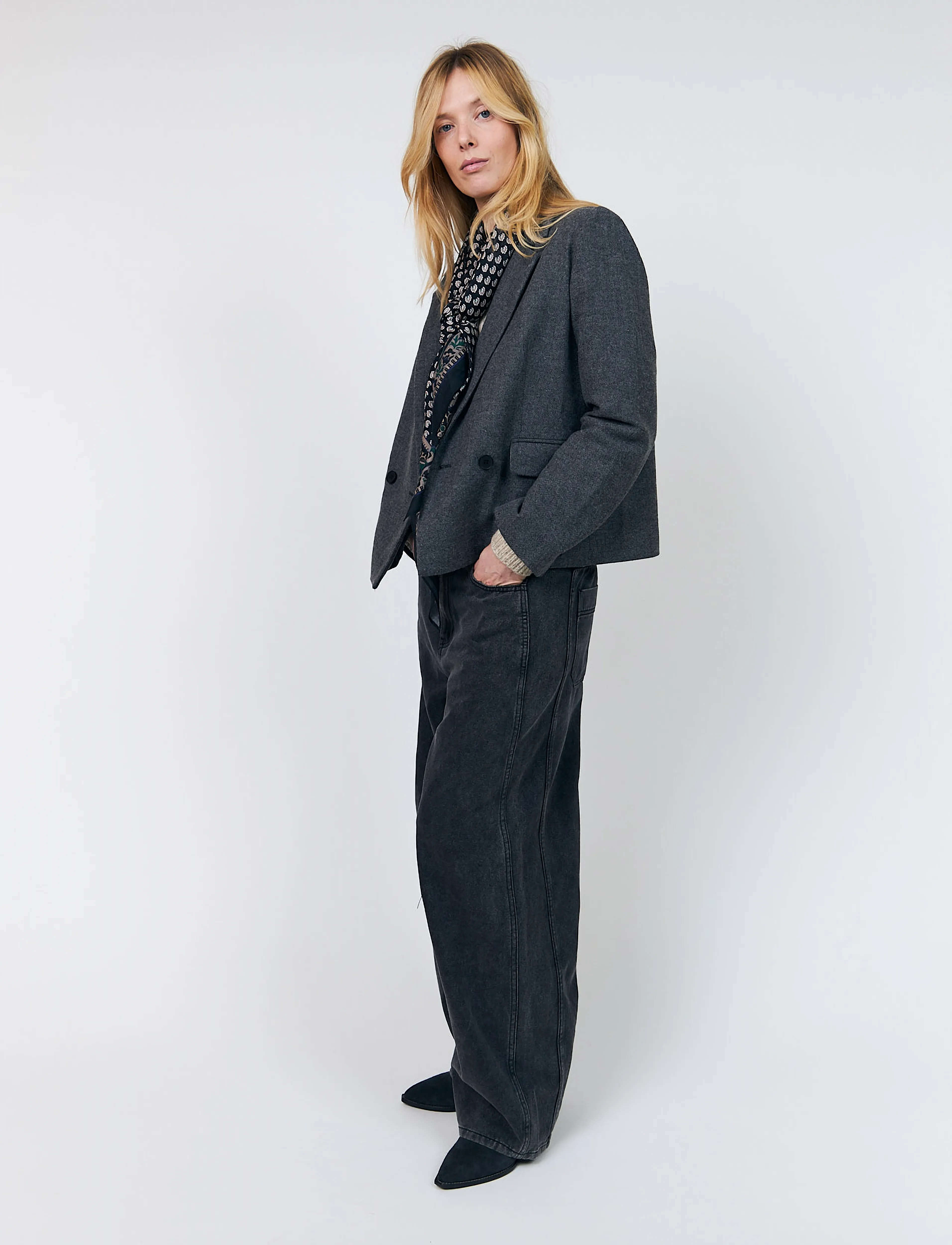 Lollys Laundry - AntonellaLL Short Blazer - korta kavajer - dark grey melange - 4