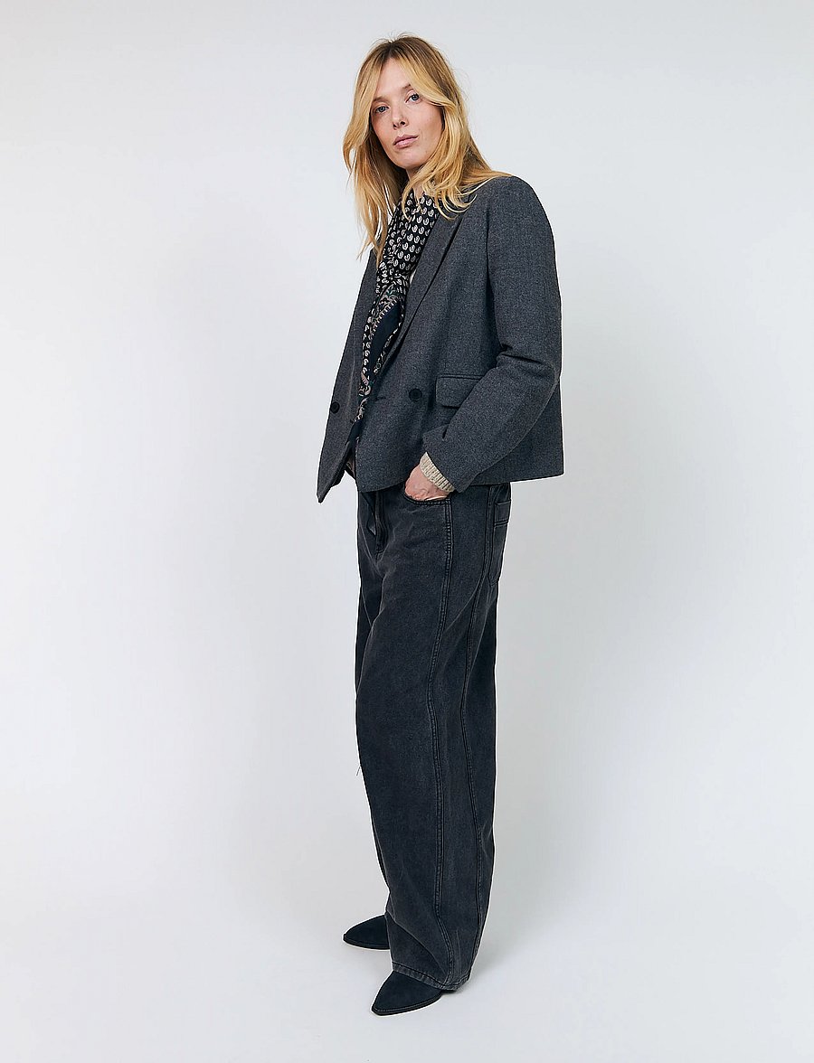 Lollys Laundry - AntonellaLL Short Blazer - korta kavajer - dark grey melange - 4