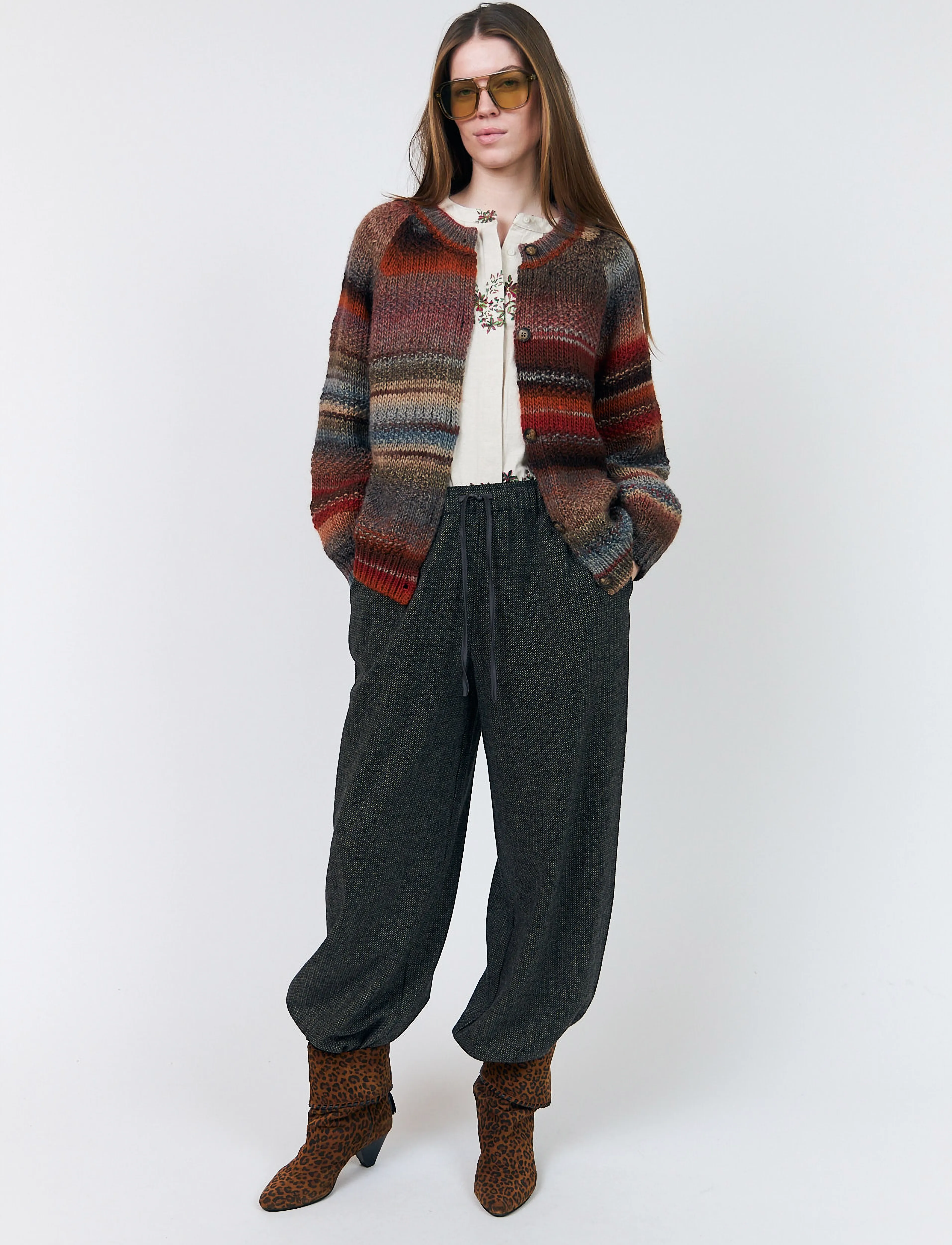 Lollys Laundry Padovall Knit Cardigan, XXL, Multi/patterned, Strik > Cardigans, Dame