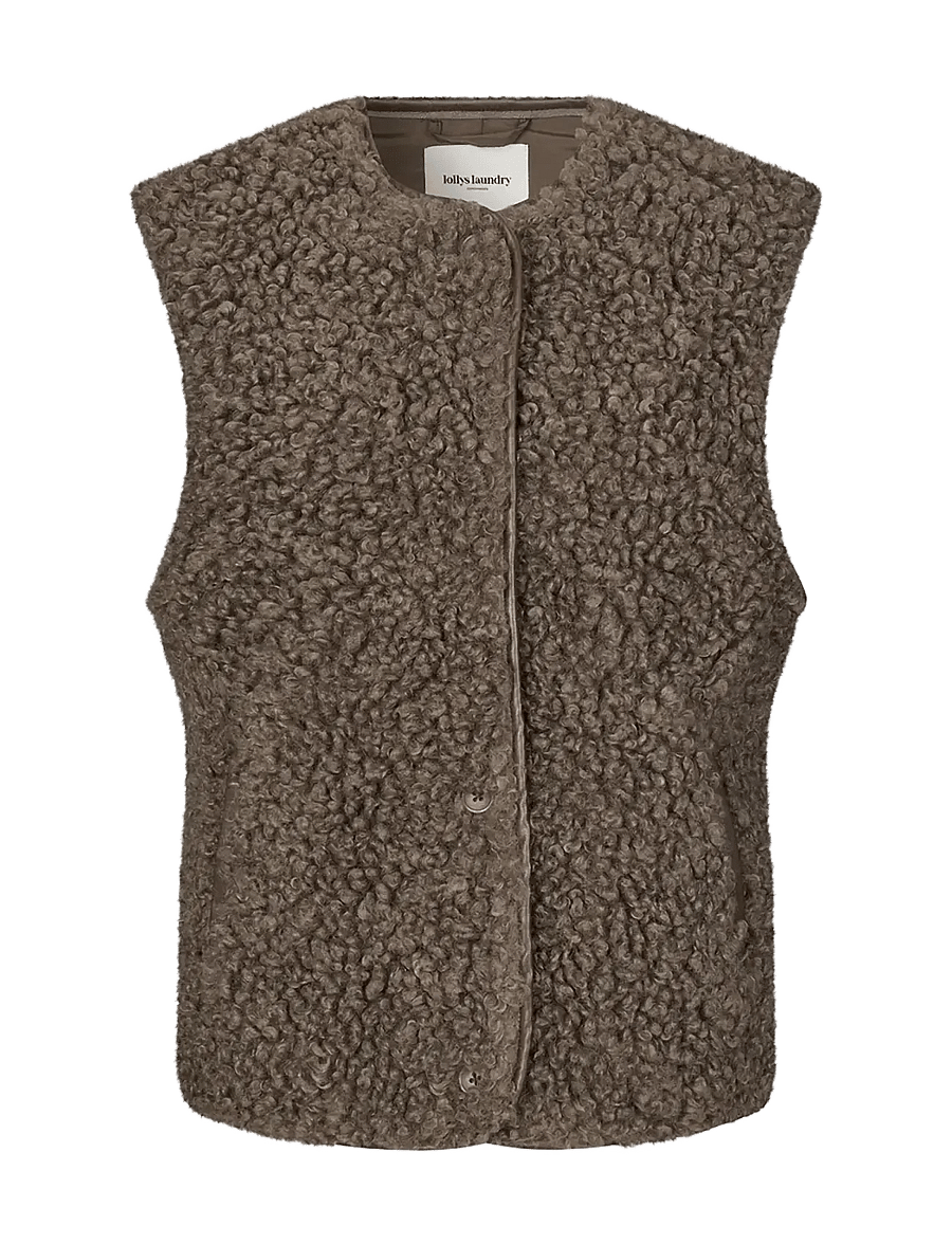 Lollys Laundry - VadaLL Vest SL - fleece- och teddyvästar - dark mokka - 1